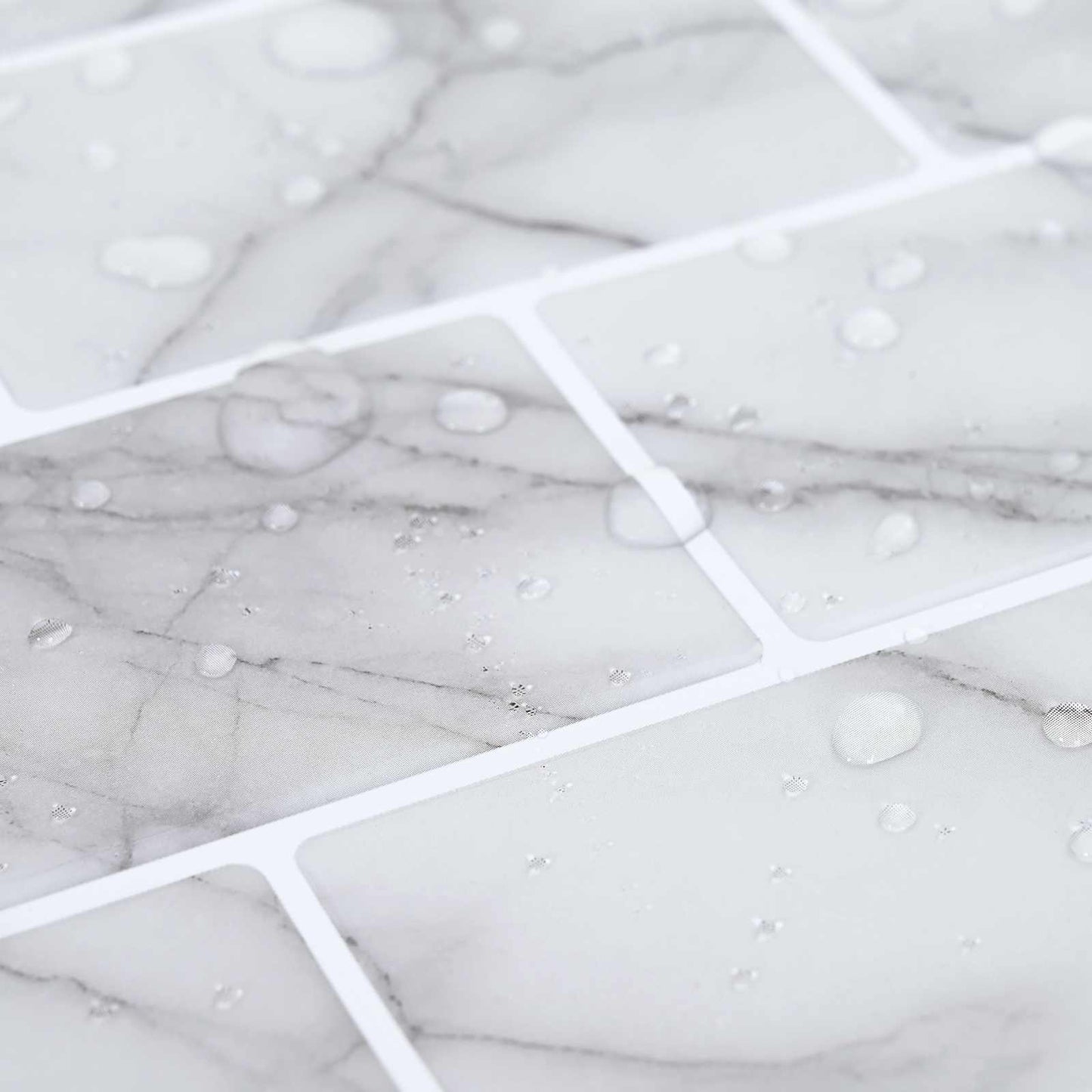 Subway Tile 20 pcs White Marble 30 x 30 cm Polyurethane and PET