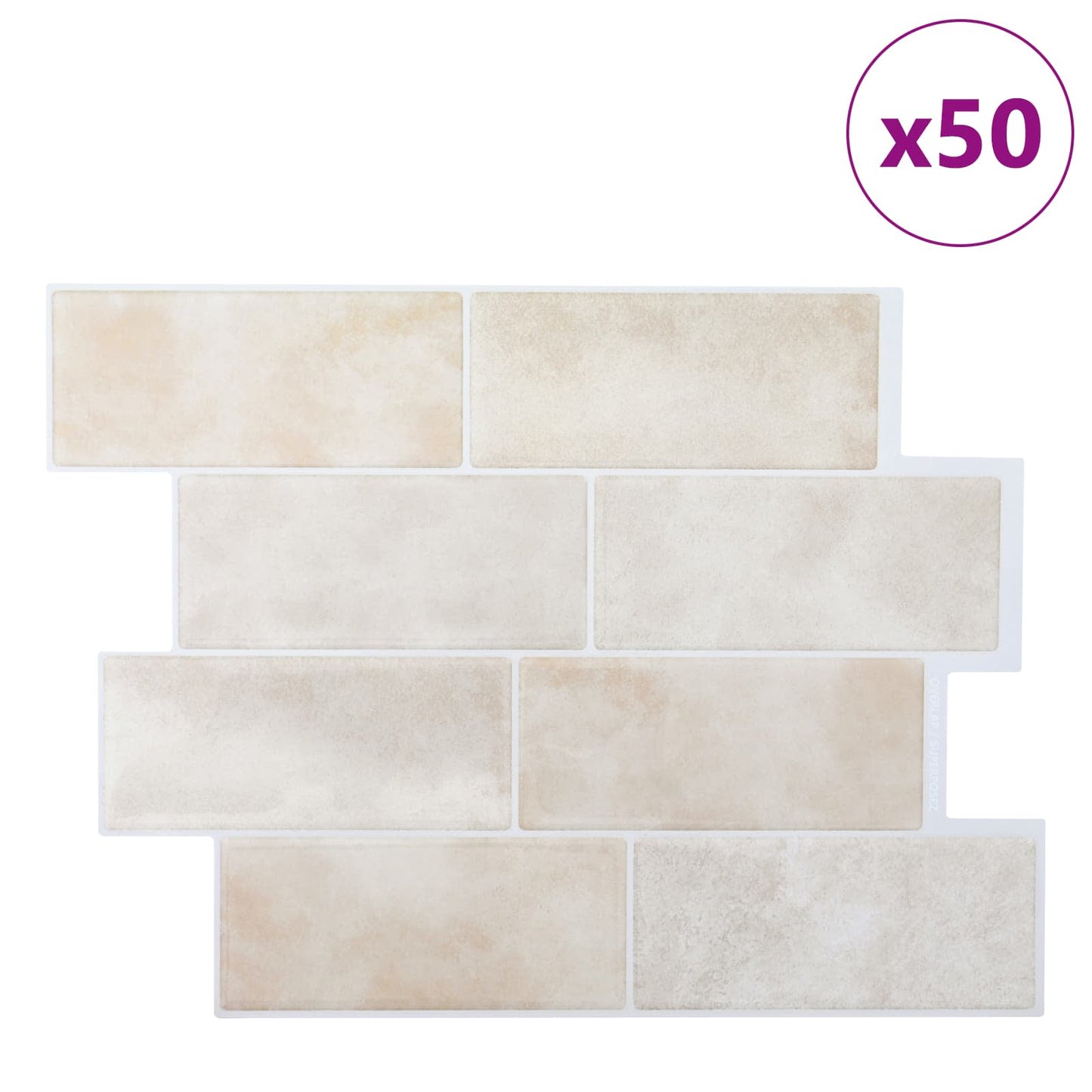 Decorative Stickers 50 pcs Beige Marble 29 x 21 cm