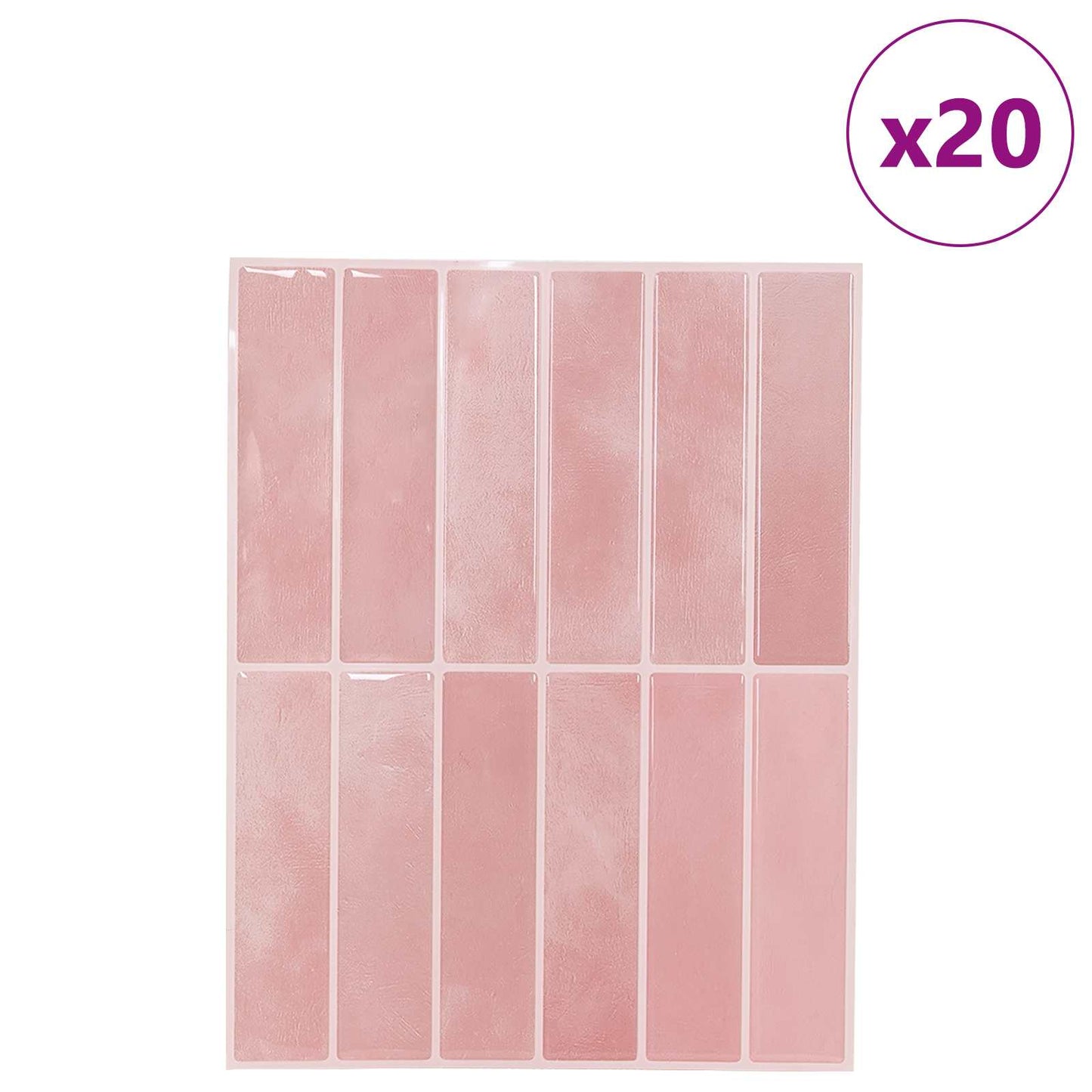 Rectangular Tile 20 pcs Pink 29 x 23 x 0.08 cm