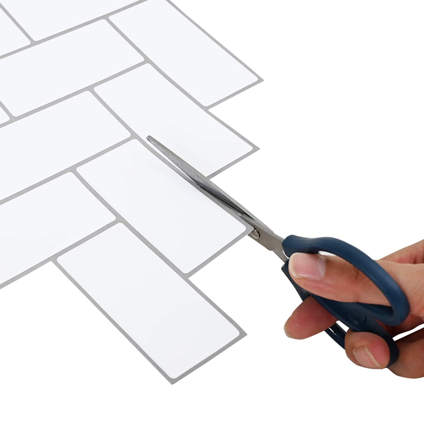 Herringbone Tile 10 pcs White Grey 30 x 30 cm