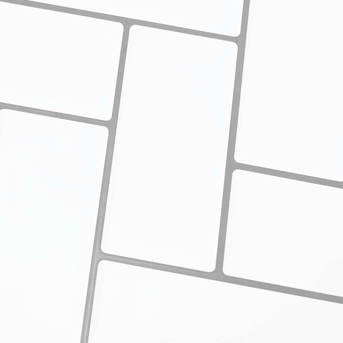 Herringbone Tile 10 pcs White Grey 30 x 30 cm