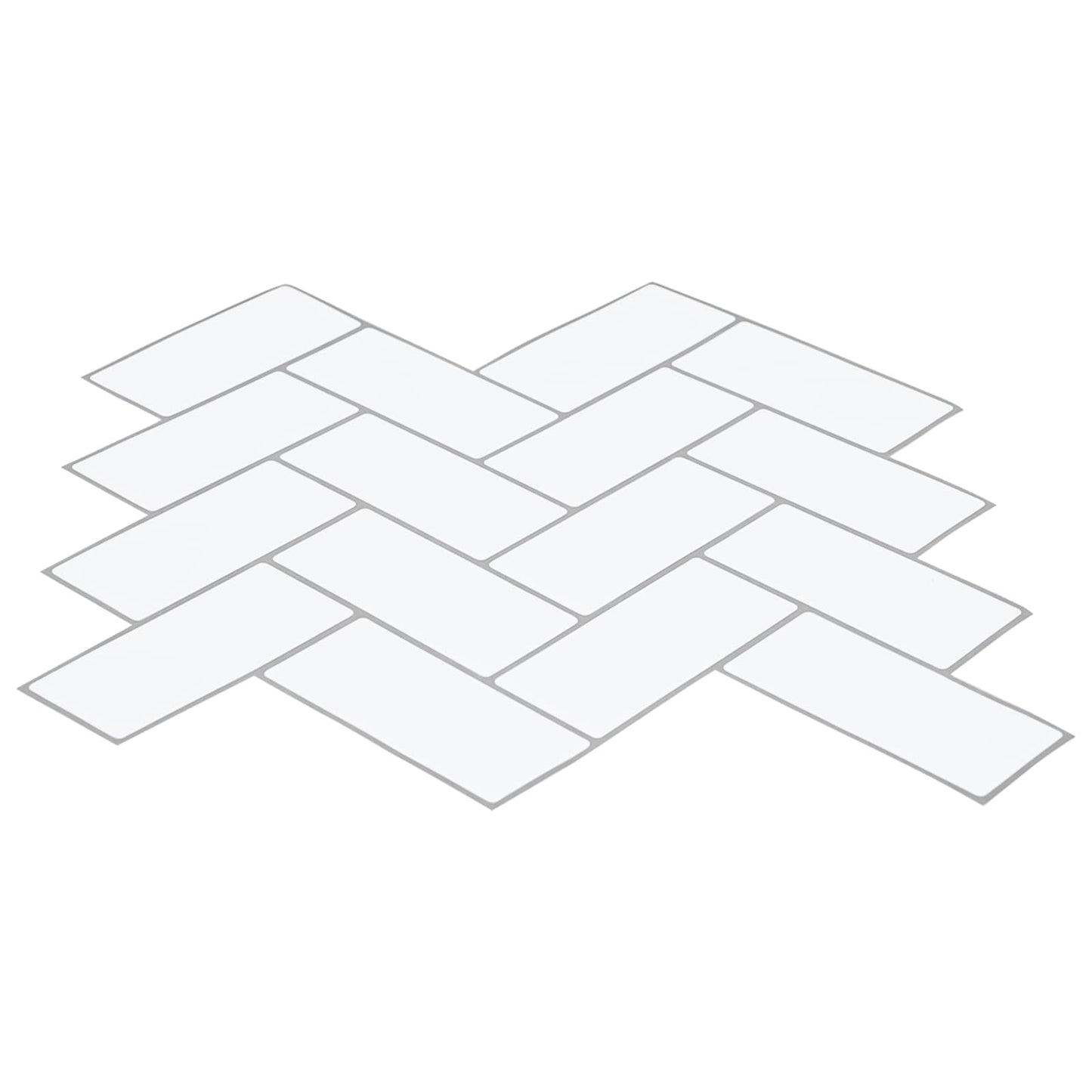Herringbone Tile 50 pcs White Grey 30 x 30 cm