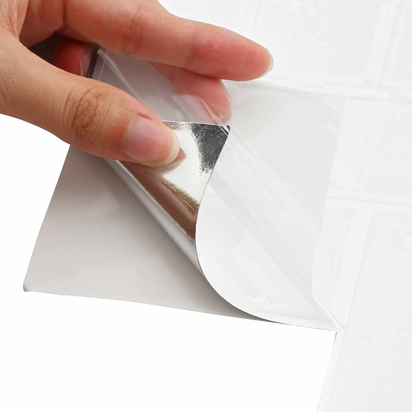 Herringbone Tile 20 pcs White 30 x 30 cm Polyurethane and PET