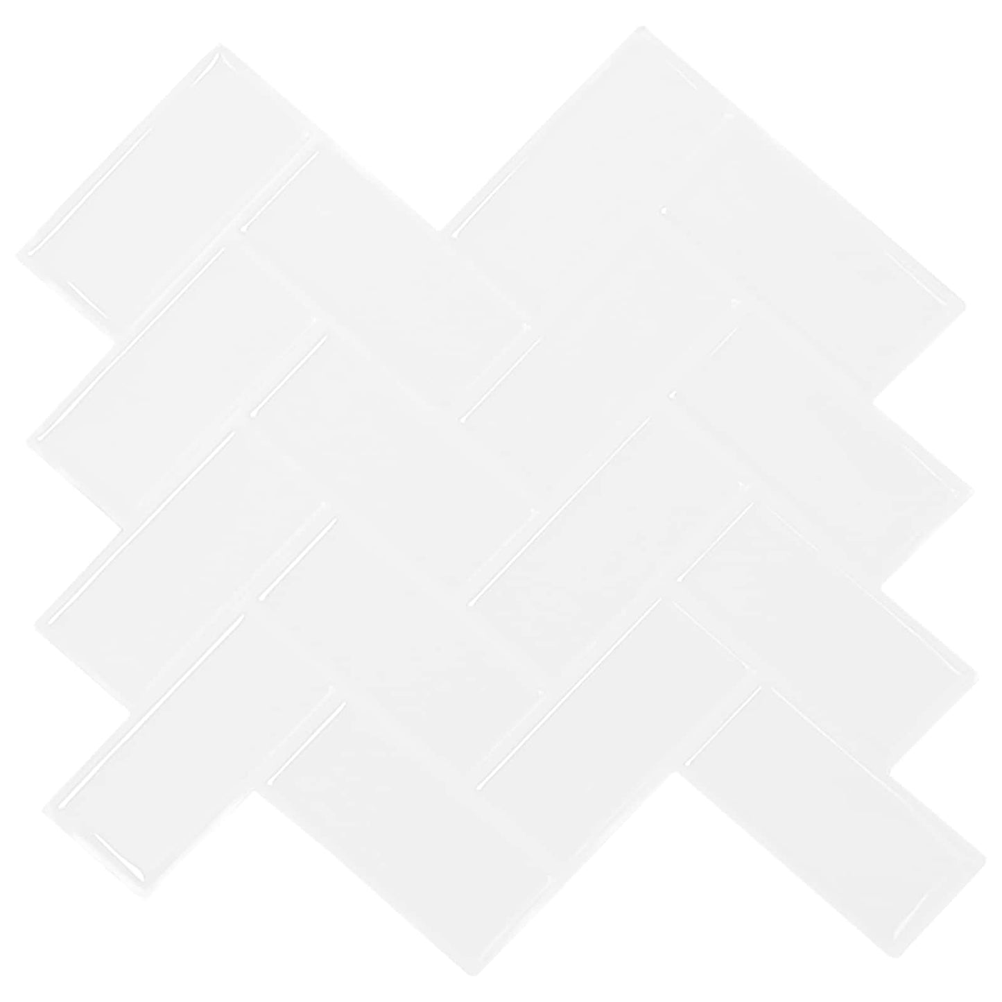 Herringbone Tile 50 pcs White 30 x 30 cm Polyurethane and PET