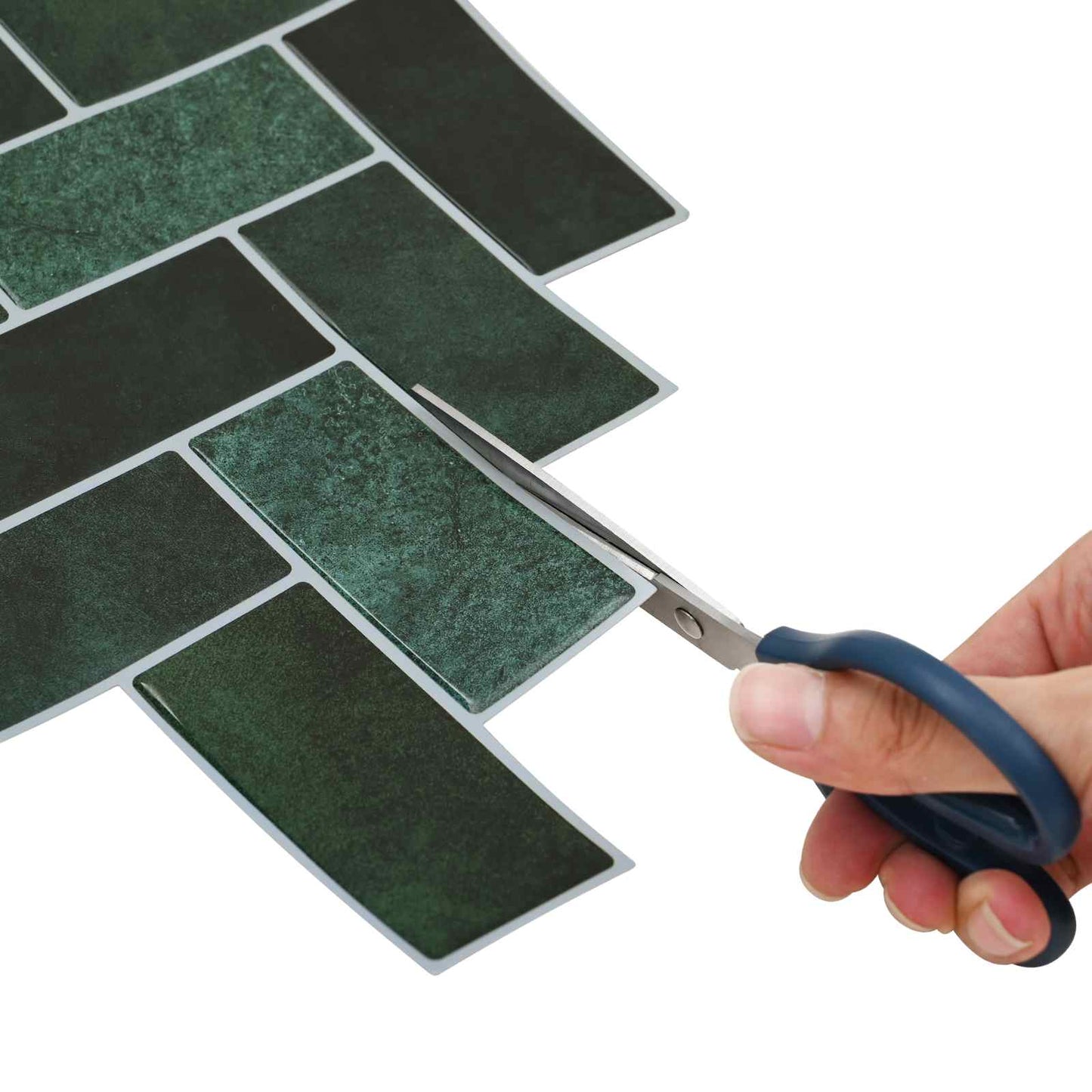 Herringbone Tile 10 pcs Dark Green 30 x 30 cm