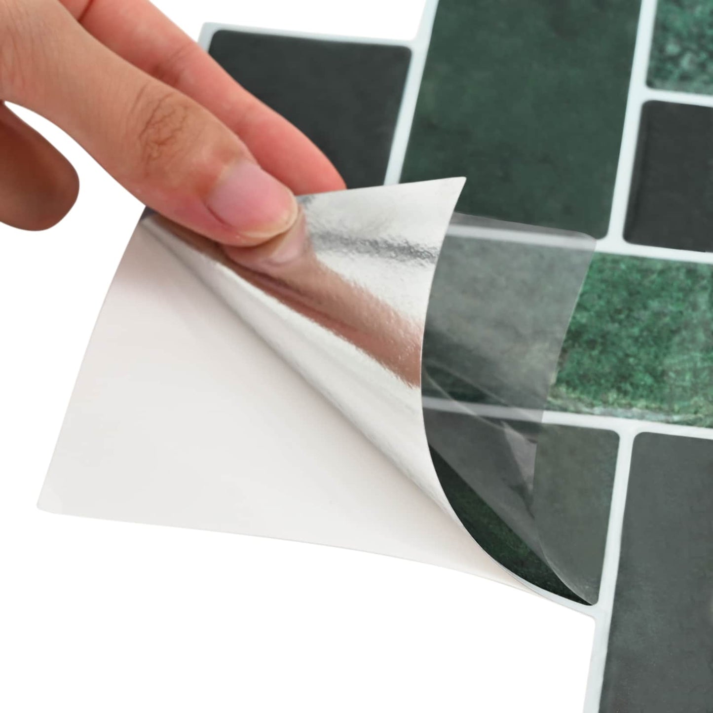 Herringbone Tile 50 pcs Dark Green 30 x 30 cm