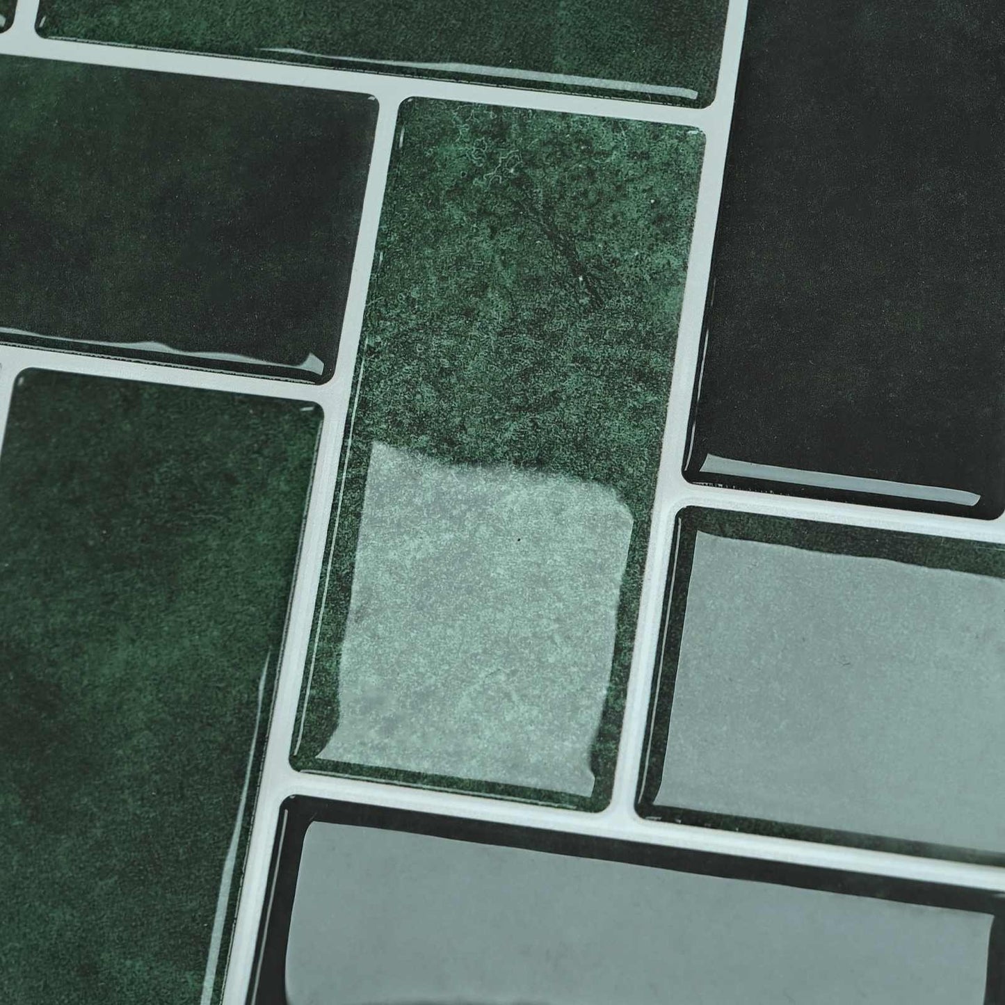 Herringbone Tile 50 pcs Dark Green 30 x 30 cm