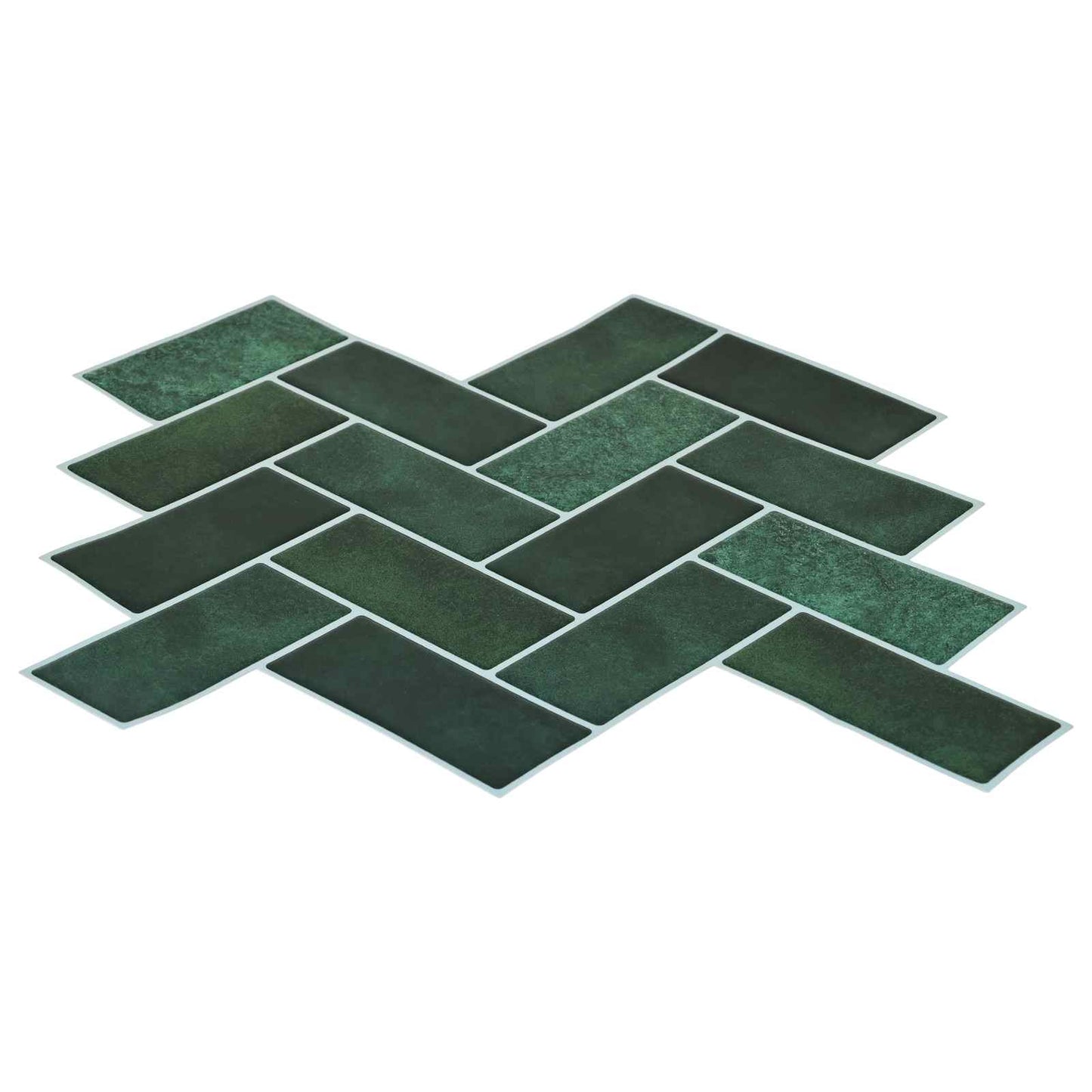 Herringbone Tile 50 pcs Dark Green 30 x 30 cm