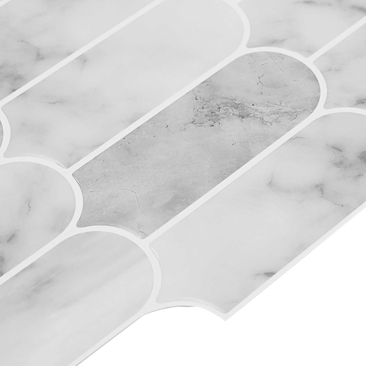 Feather Tile 10 pcs Grey Marble 30 x 30 cm Polyurethane and PET