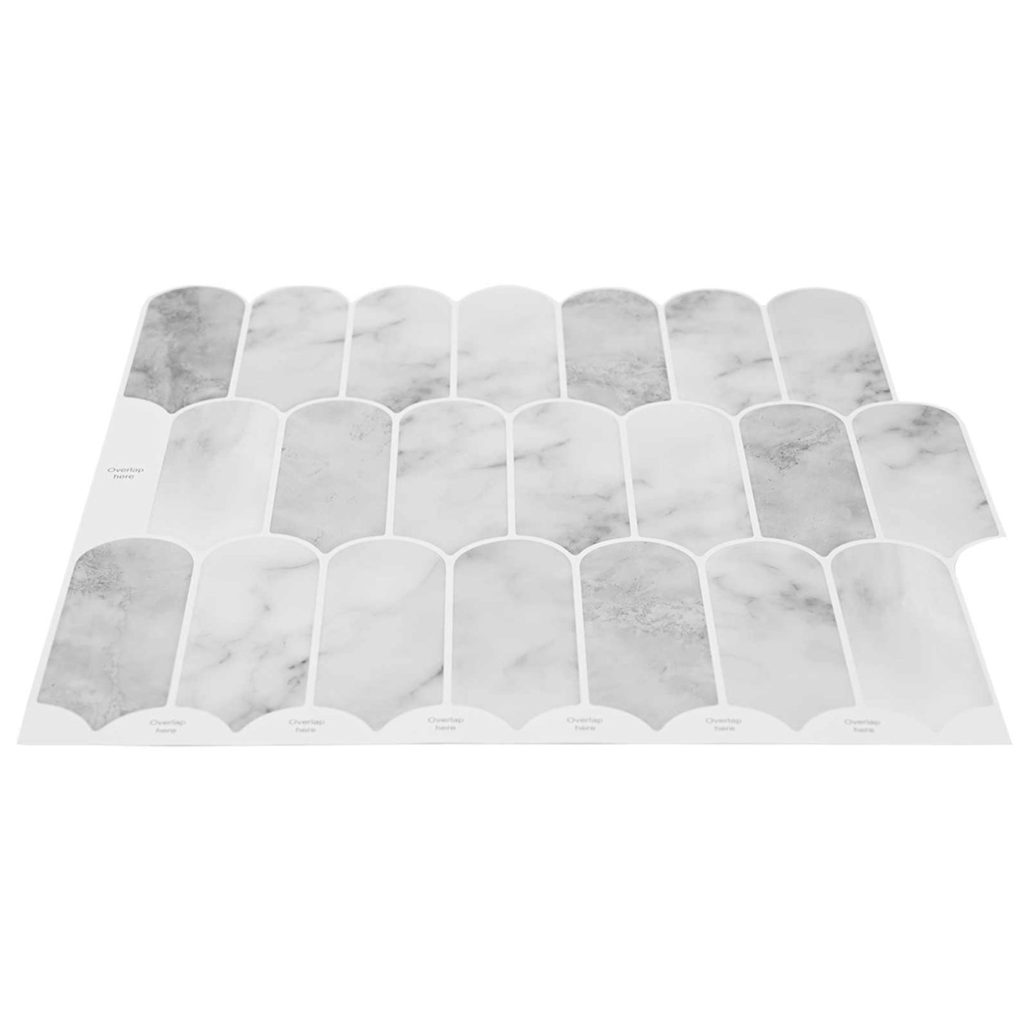 Feather Tile 10 pcs Grey Marble 30 x 30 cm Polyurethane and PET