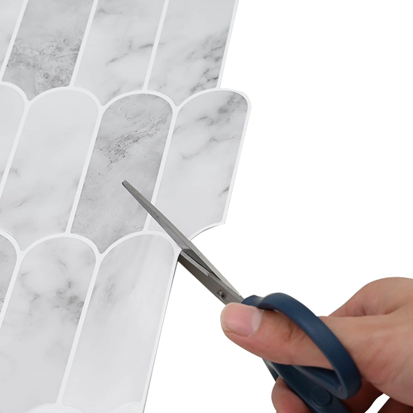 Feather Tile 50 pcs Grey Marble 30 x 30 cm Polyurethane and PET