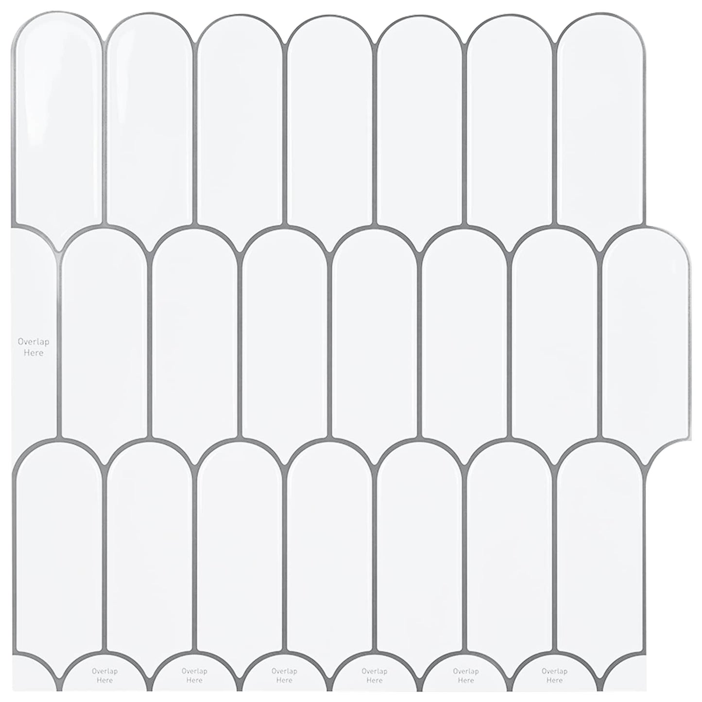Feather Tile 10 pcs White Grey 30 x 30 cm Polyurethane and PET