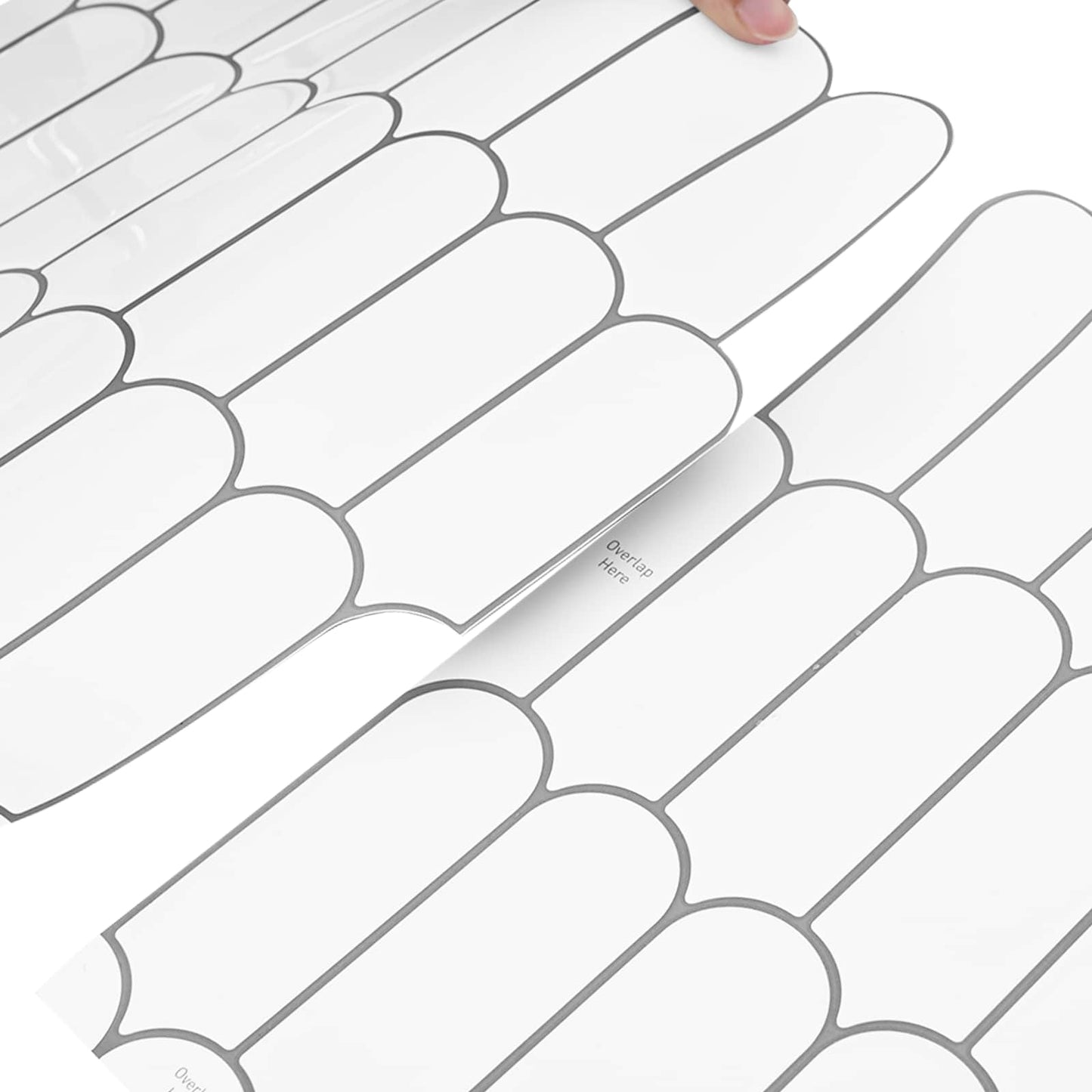 Feather Tile 20 pcs White Grey 30 x 30 cm Polyurethane and PET