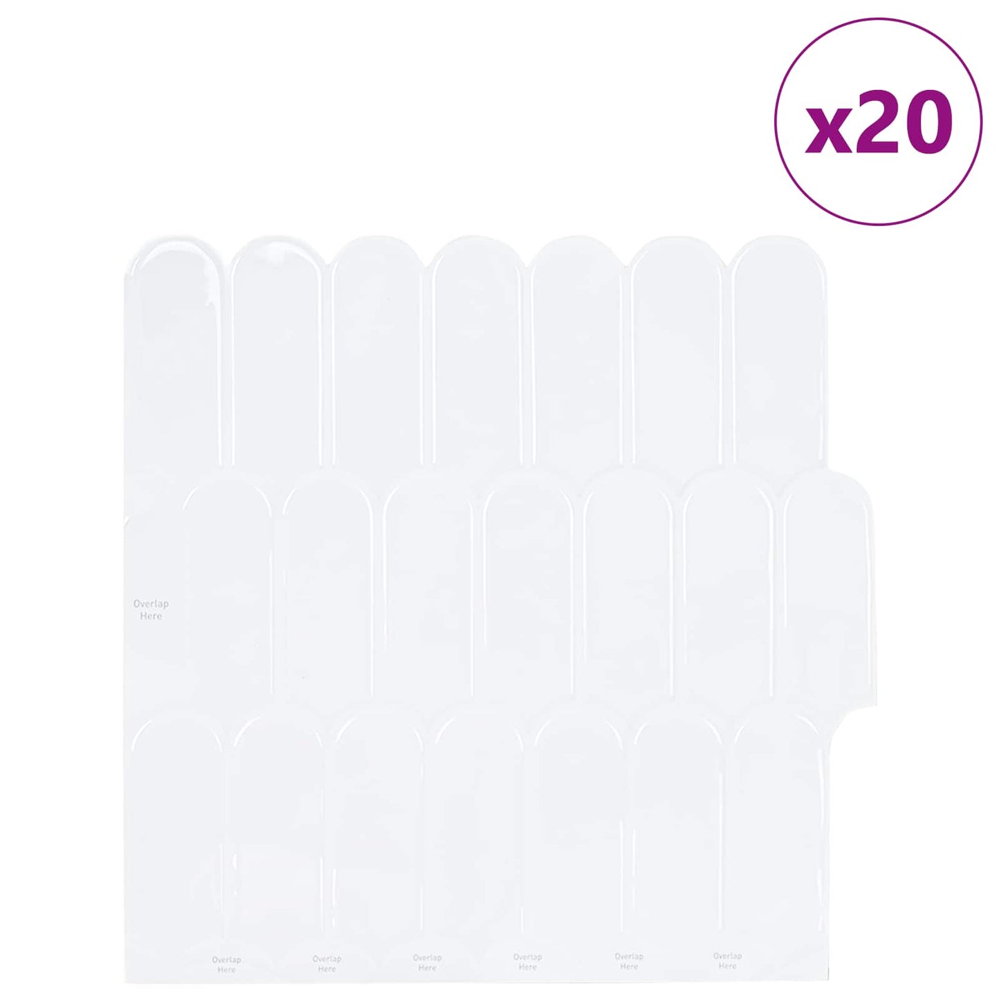 Feather Tile 20 pcs White 30 x 30 cm Polyurethane and PET