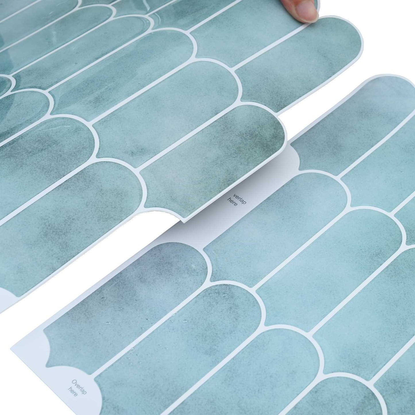 Feather Tile 50 pcs Green 30 x 30 cm Polyurethane and PET