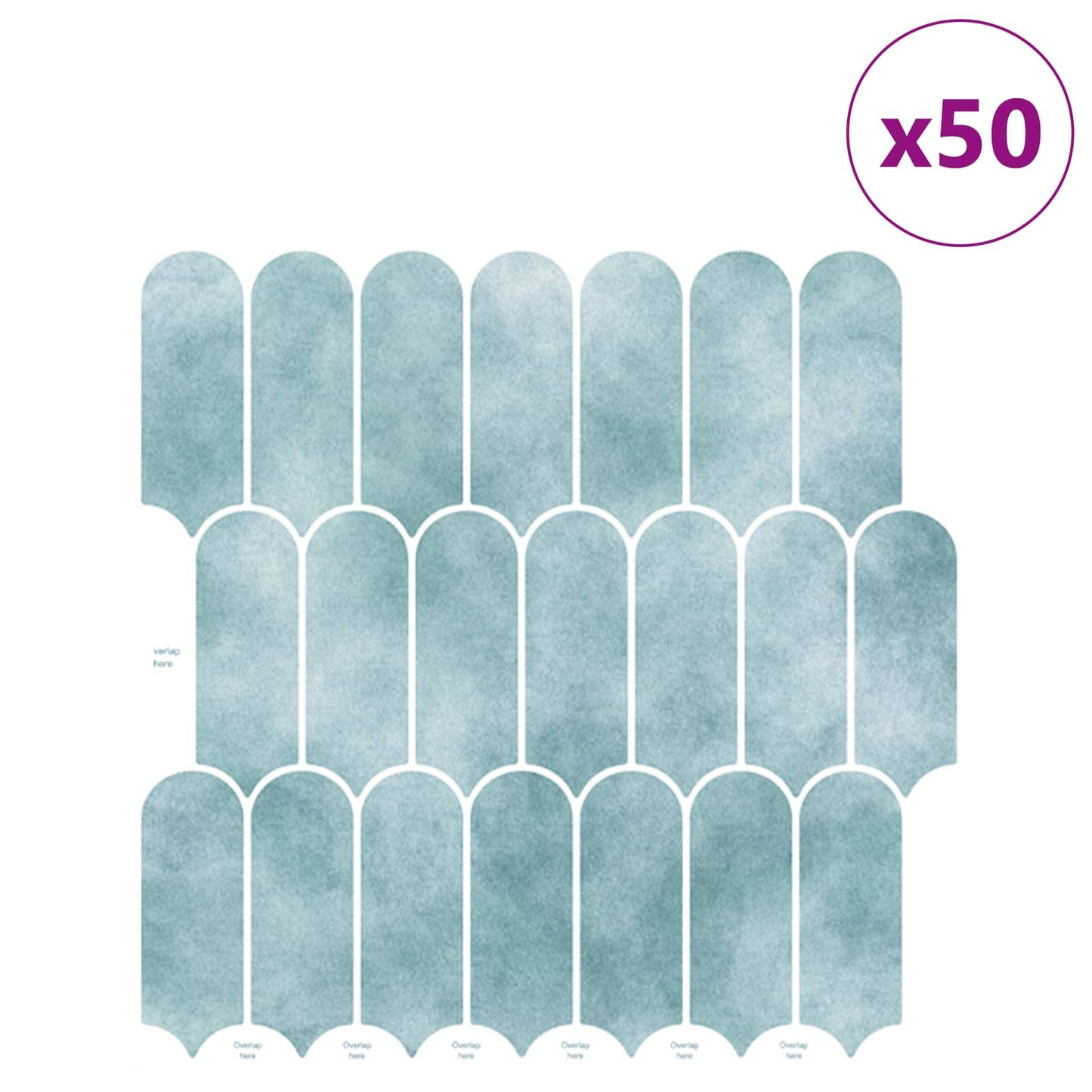 Feather Tile 50 pcs Green 30 x 30 cm Polyurethane and PET