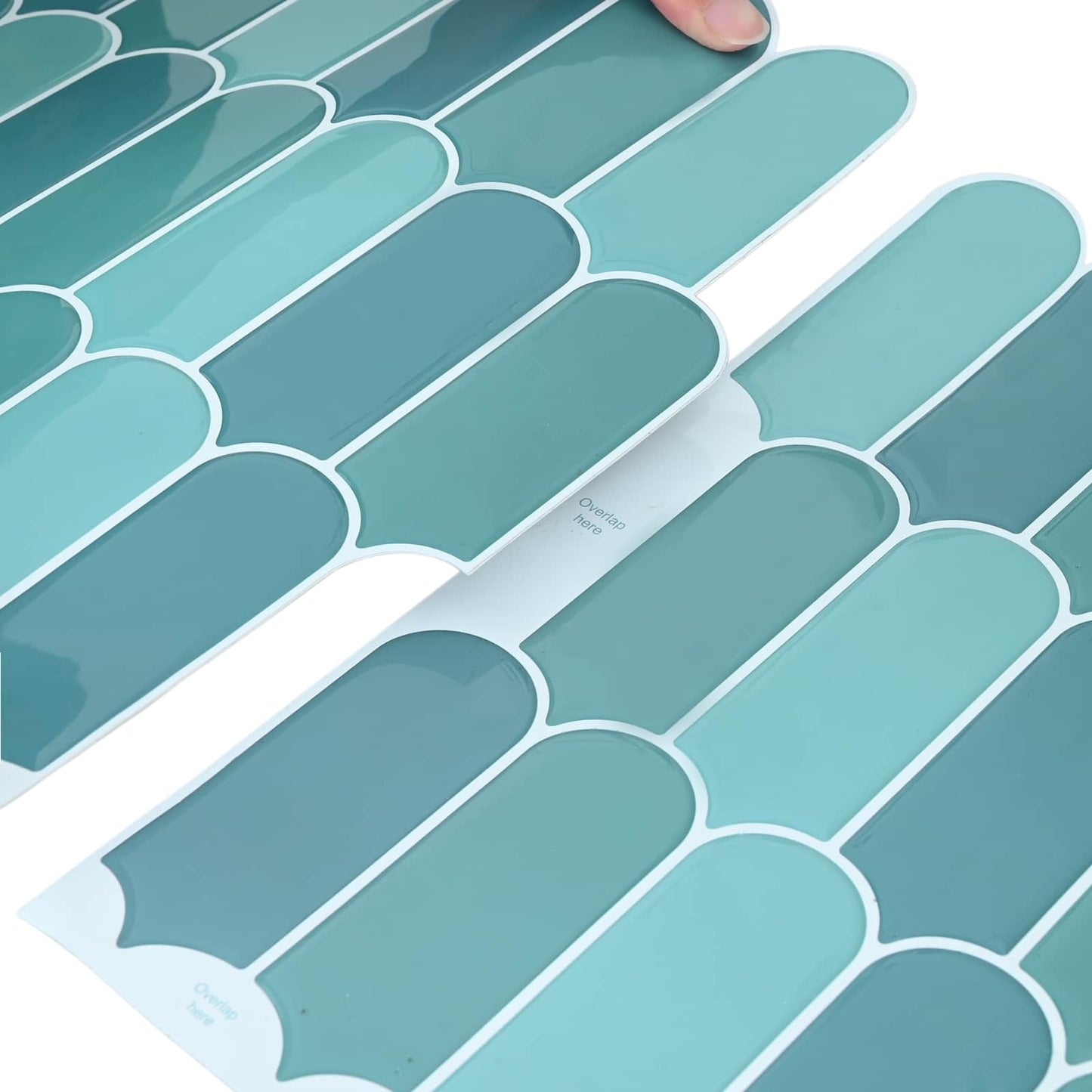 Feather Tile 10 pcs Blue 30 x 30 cm Polyurethane and PET
