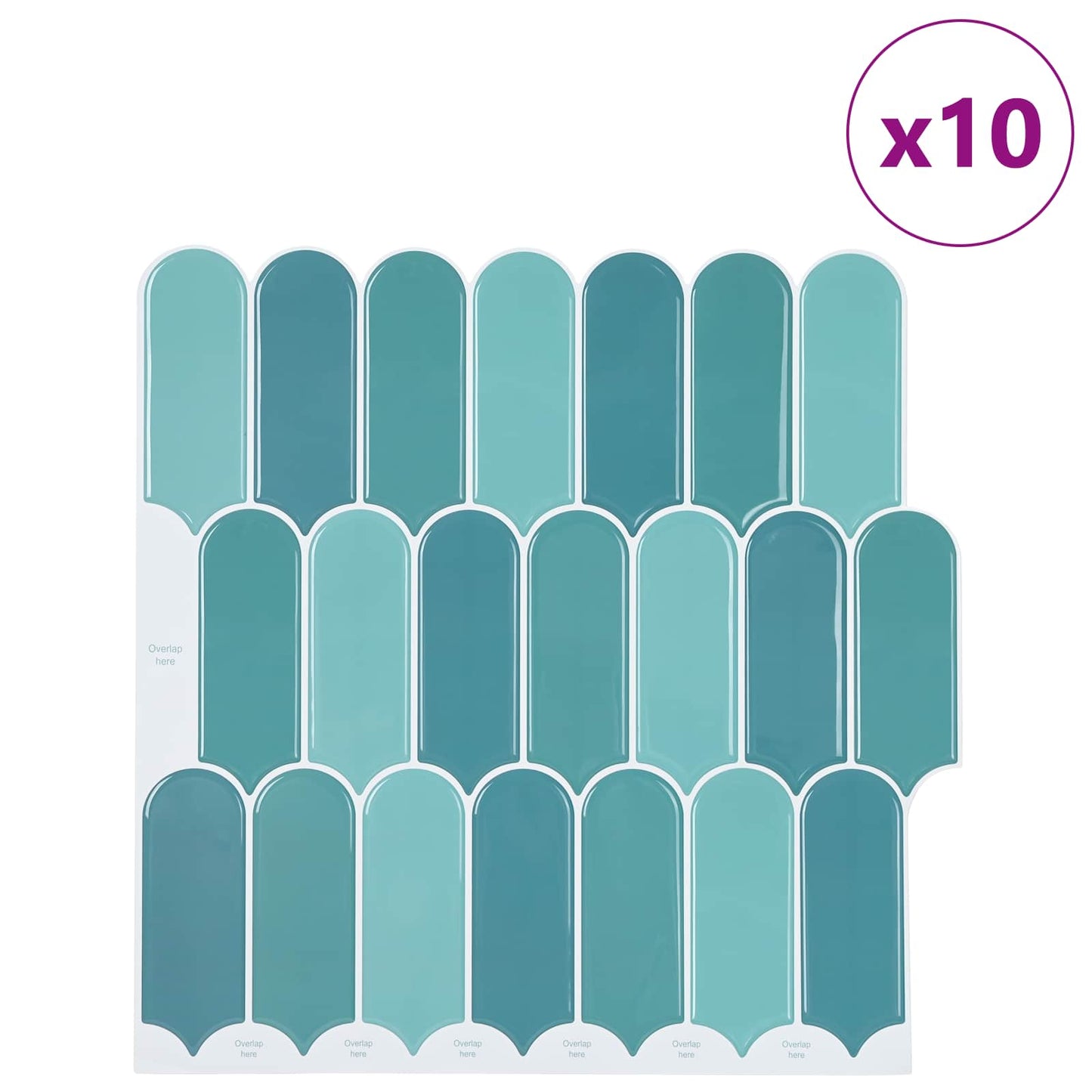 Feather Tile 10 pcs Blue 30 x 30 cm Polyurethane and PET