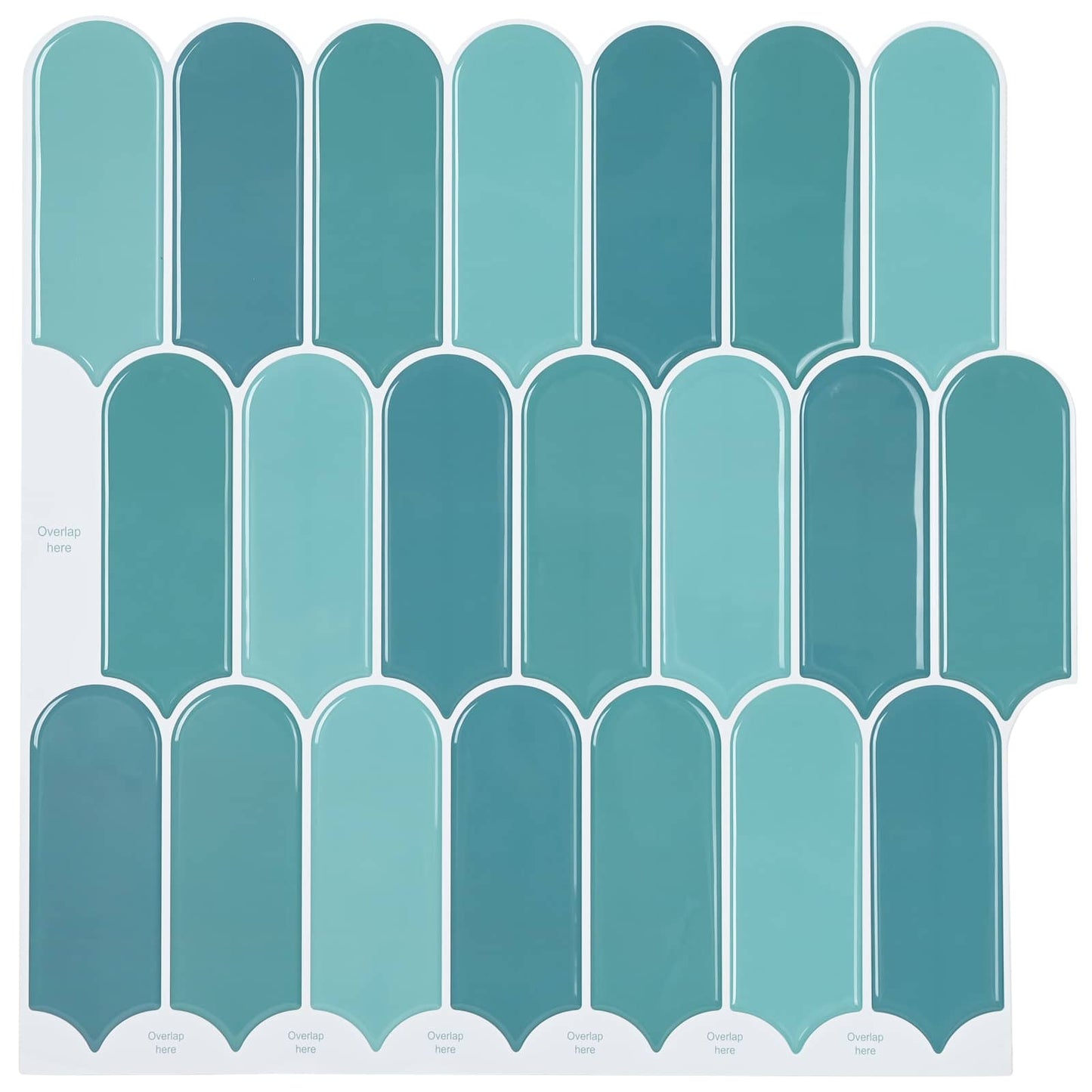 Feather Tile 50 pcs Blue 30 x 30 cm Polyurethane and PET