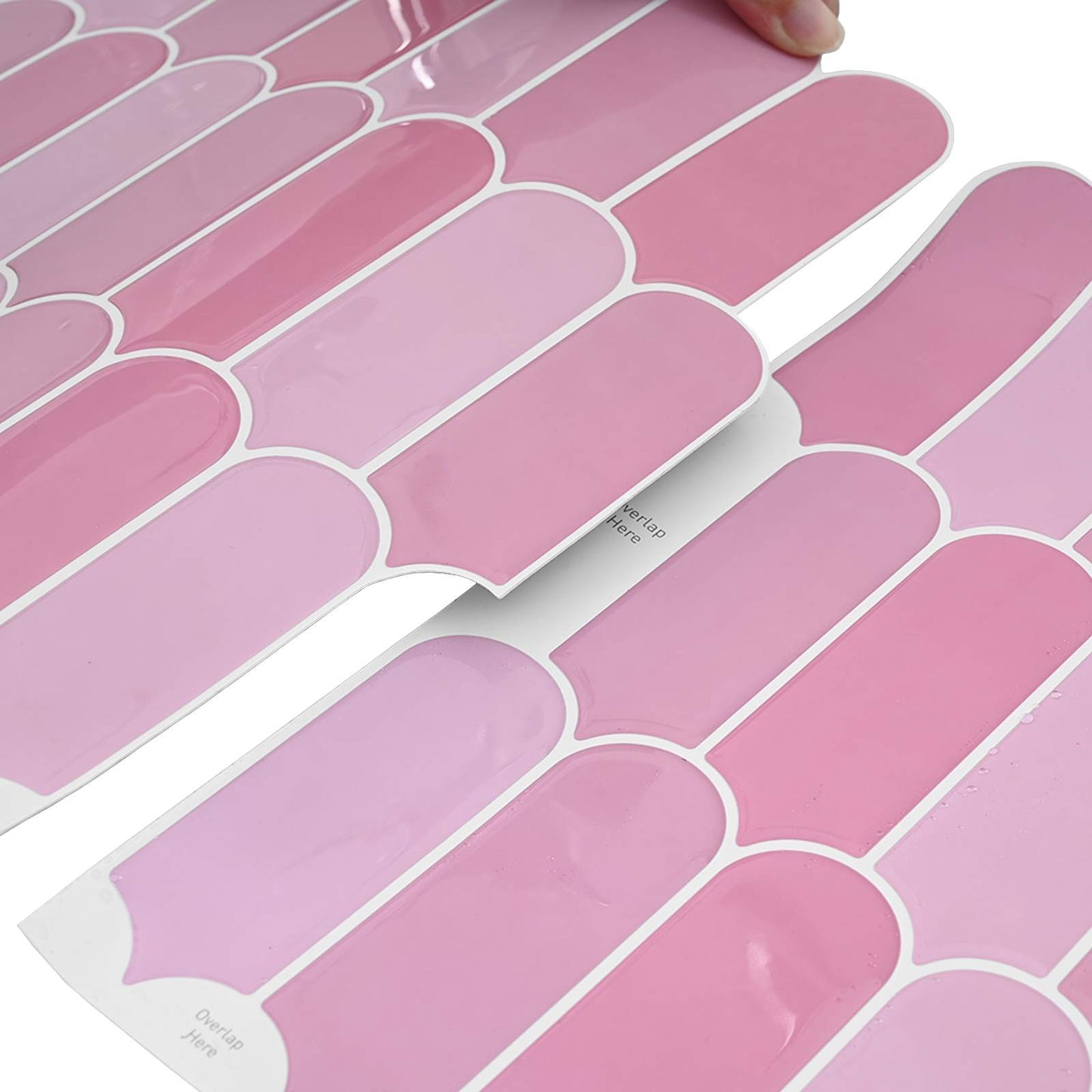 Feather Tile 10 pcs Pink 30 x 30 cm Polyurethane and PET