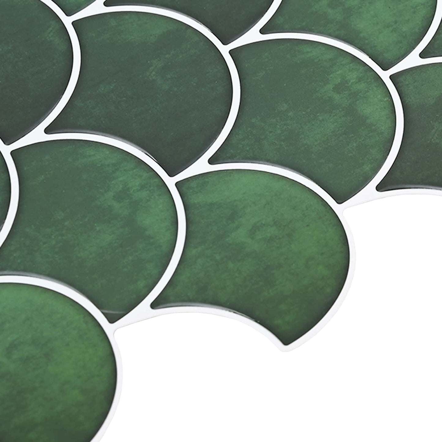 Fish Scale Tile 10 pcs Dark Green 30 x 30 cm