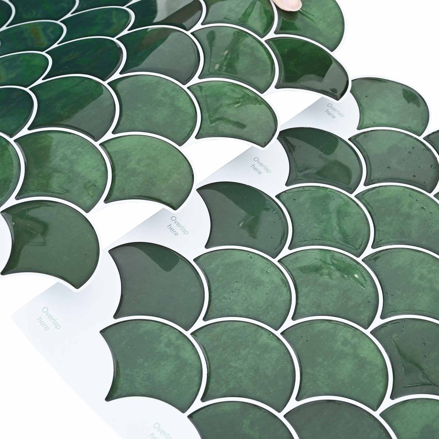 Fish Scale Tile 10 pcs Dark Green 30 x 30 cm