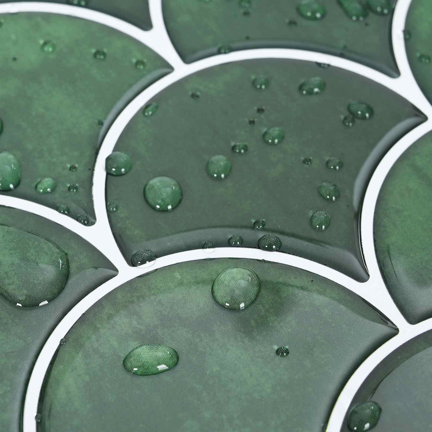 Fish Scale Tile 10 pcs Dark Green 30 x 30 cm