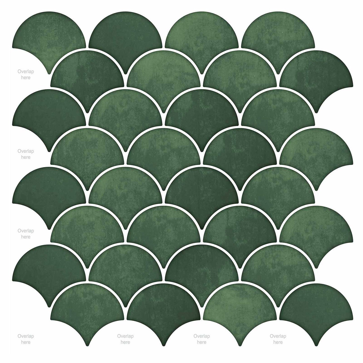 Fish Scale Tile 10 pcs Dark Green 30 x 30 cm
