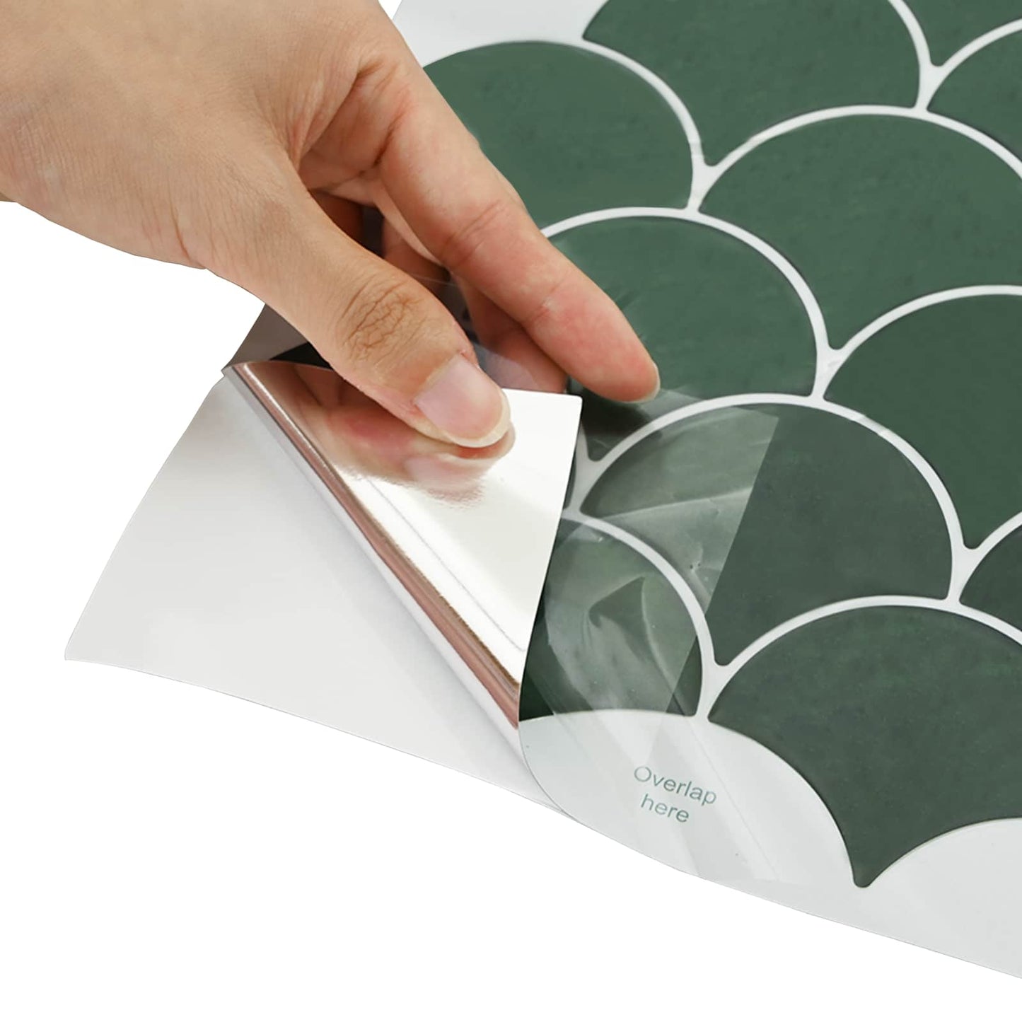 Fish Scale Tile 50 pcs Dark Green 30 x 30 cm
