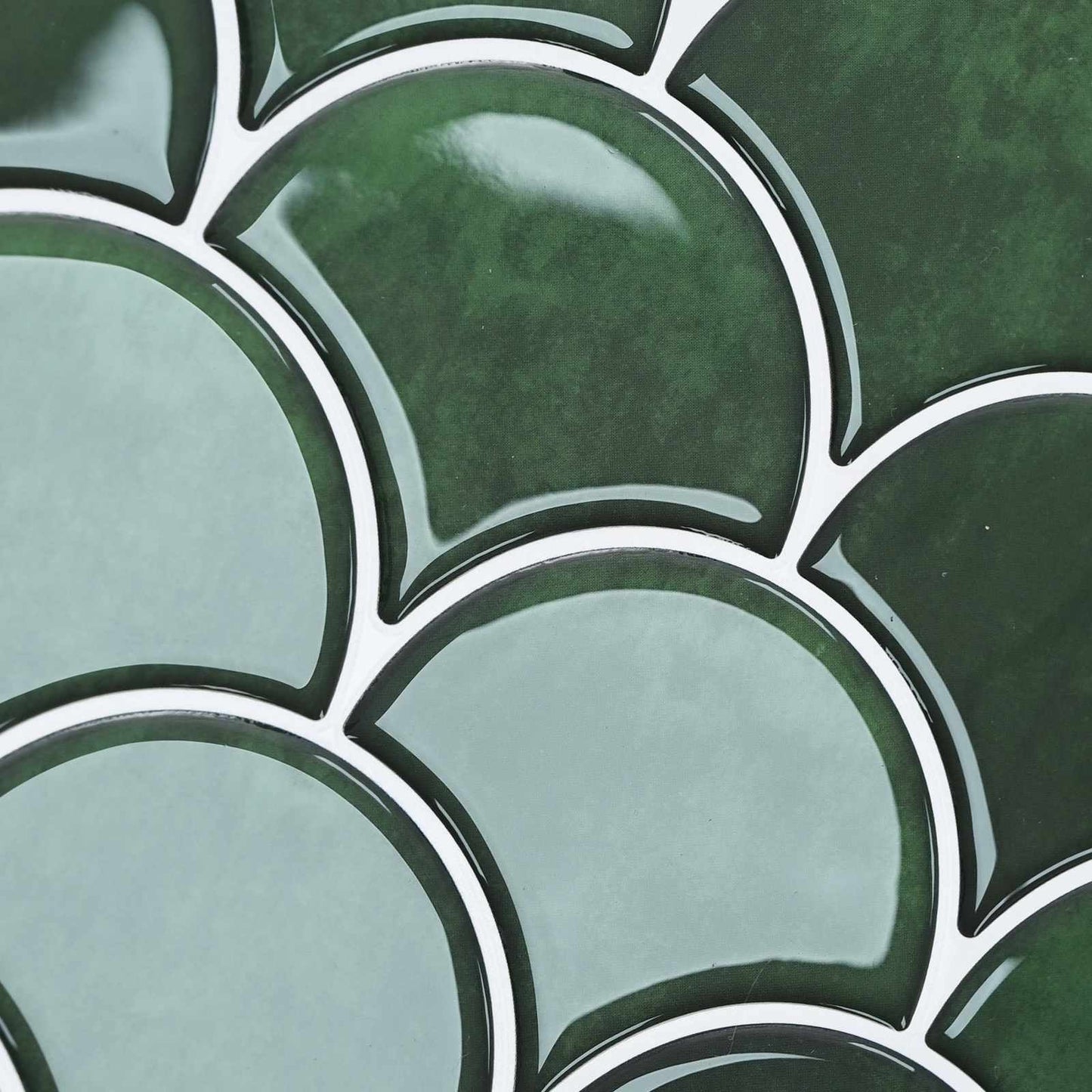 Fish Scale Tile 50 pcs Dark Green 30 x 30 cm