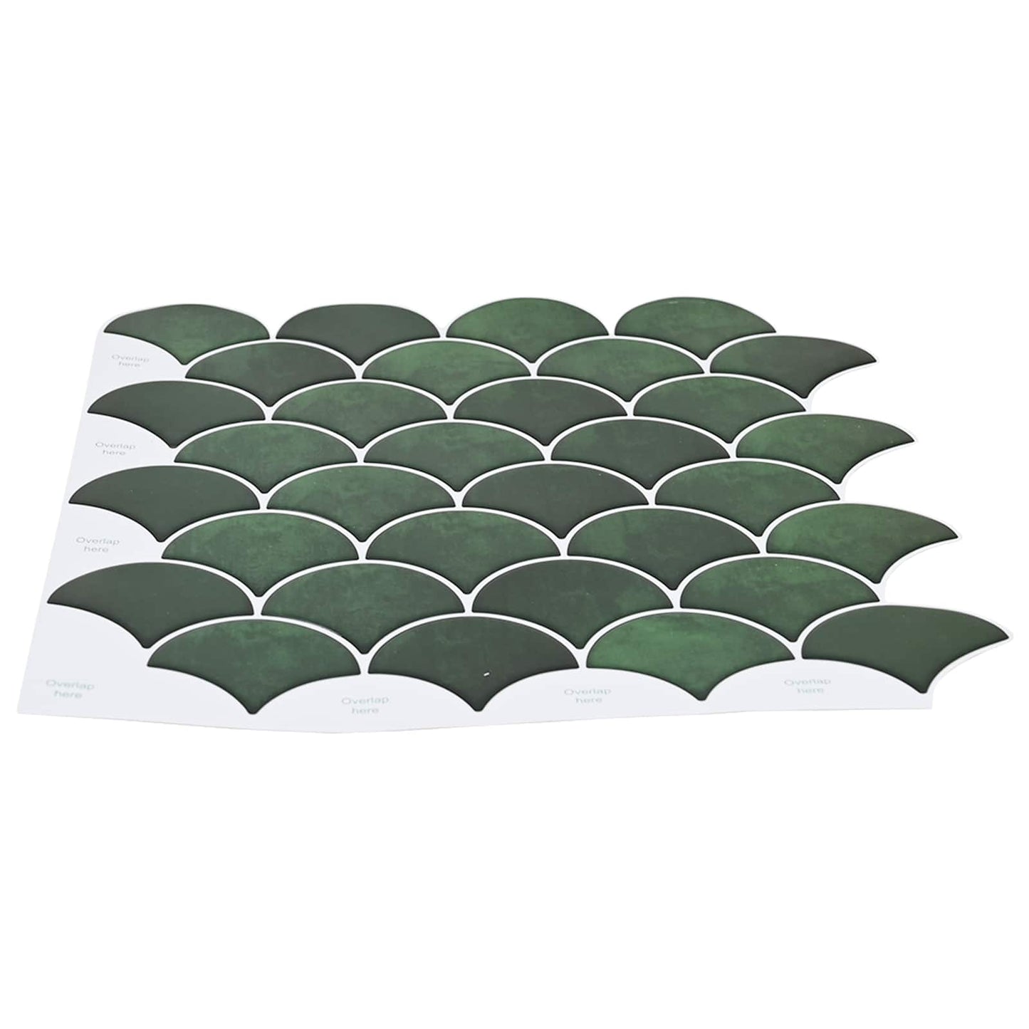 Fish Scale Tile 50 pcs Dark Green 30 x 30 cm