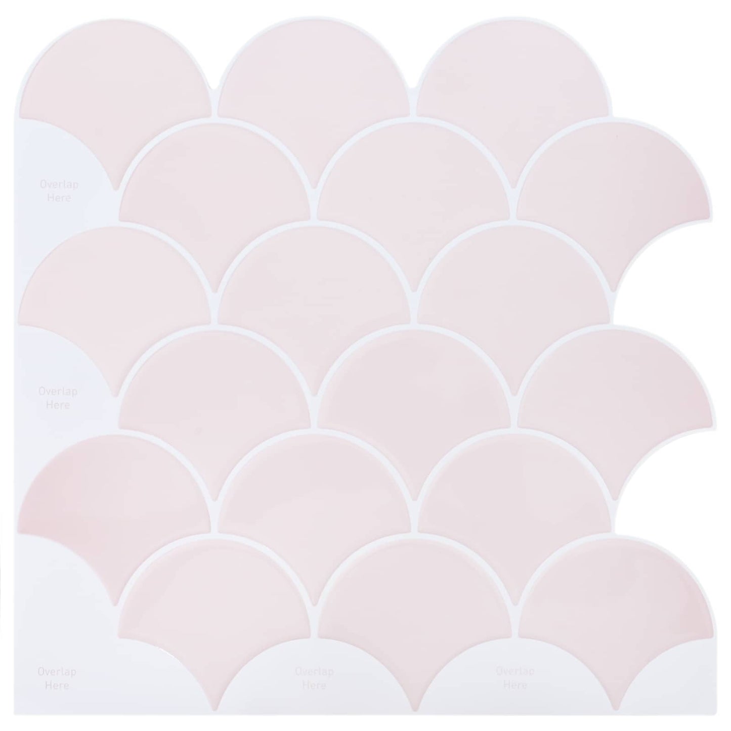 Fish Scale Tile 10 pcs Light Pink 30 x 30 cm