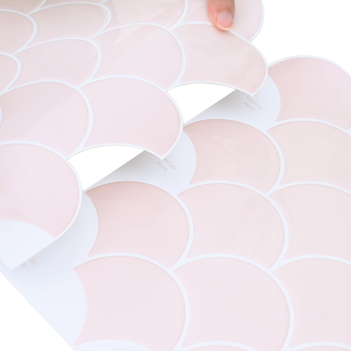 Fish Scale Tile 50 pcs Light Pink 30 x 30 cm