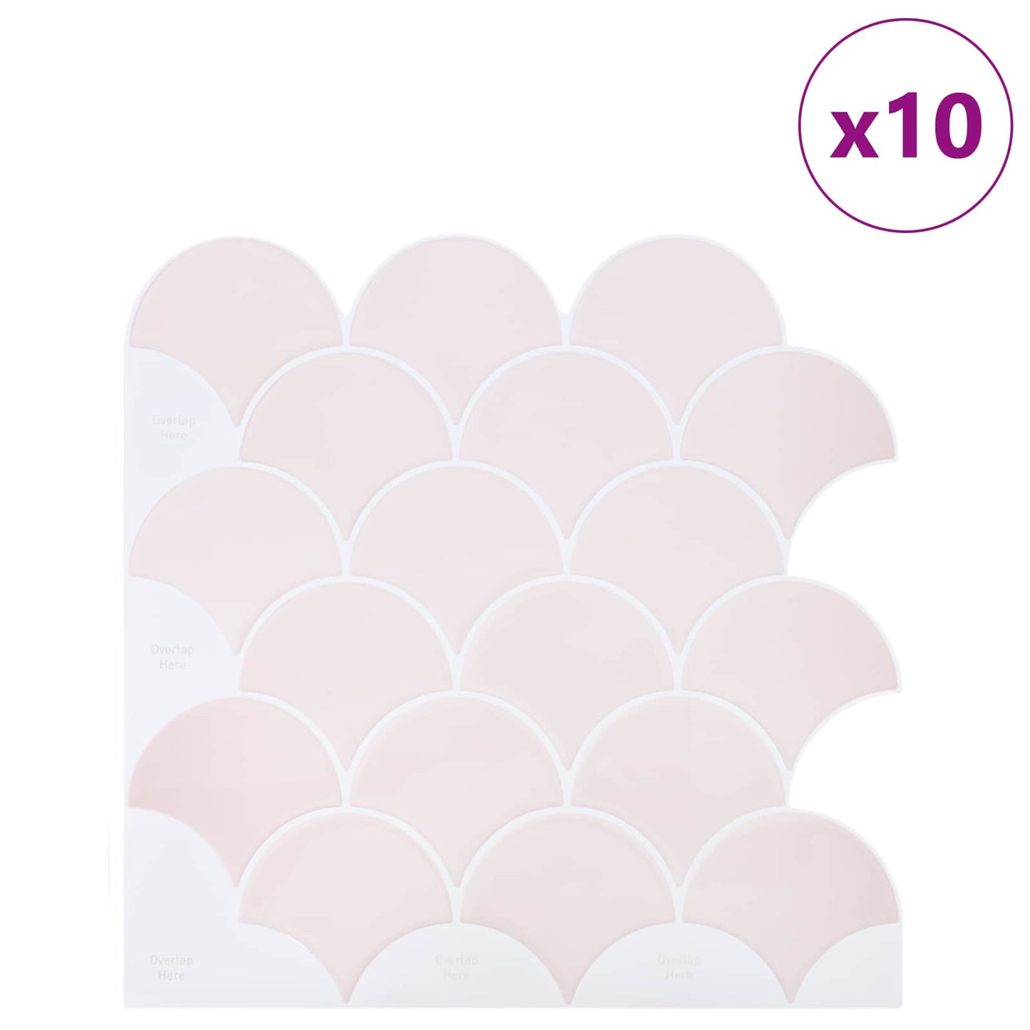 Fish Scale Tile 50 pcs Light Pink 30 x 30 cm