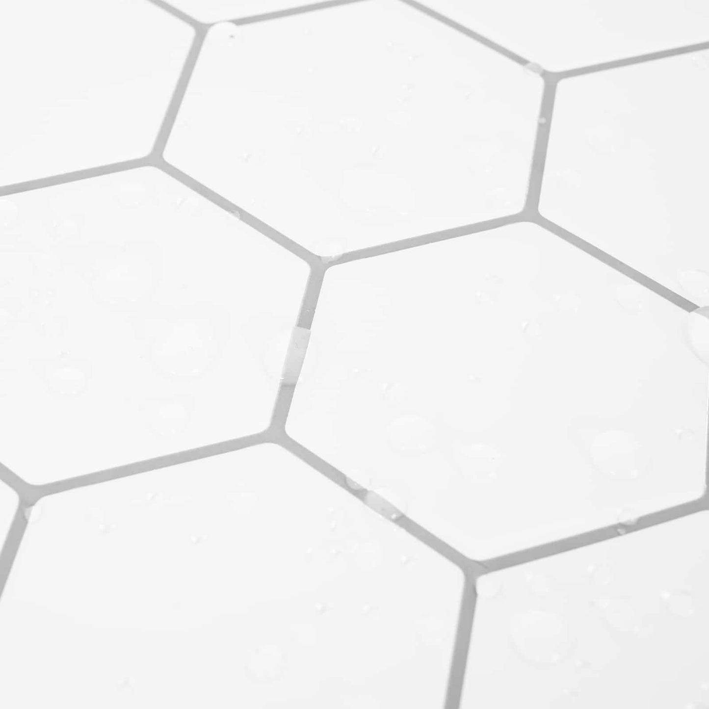 Hexagon Tile 10 pcs White Grey 30 x 30 cm Polyurethane and PET