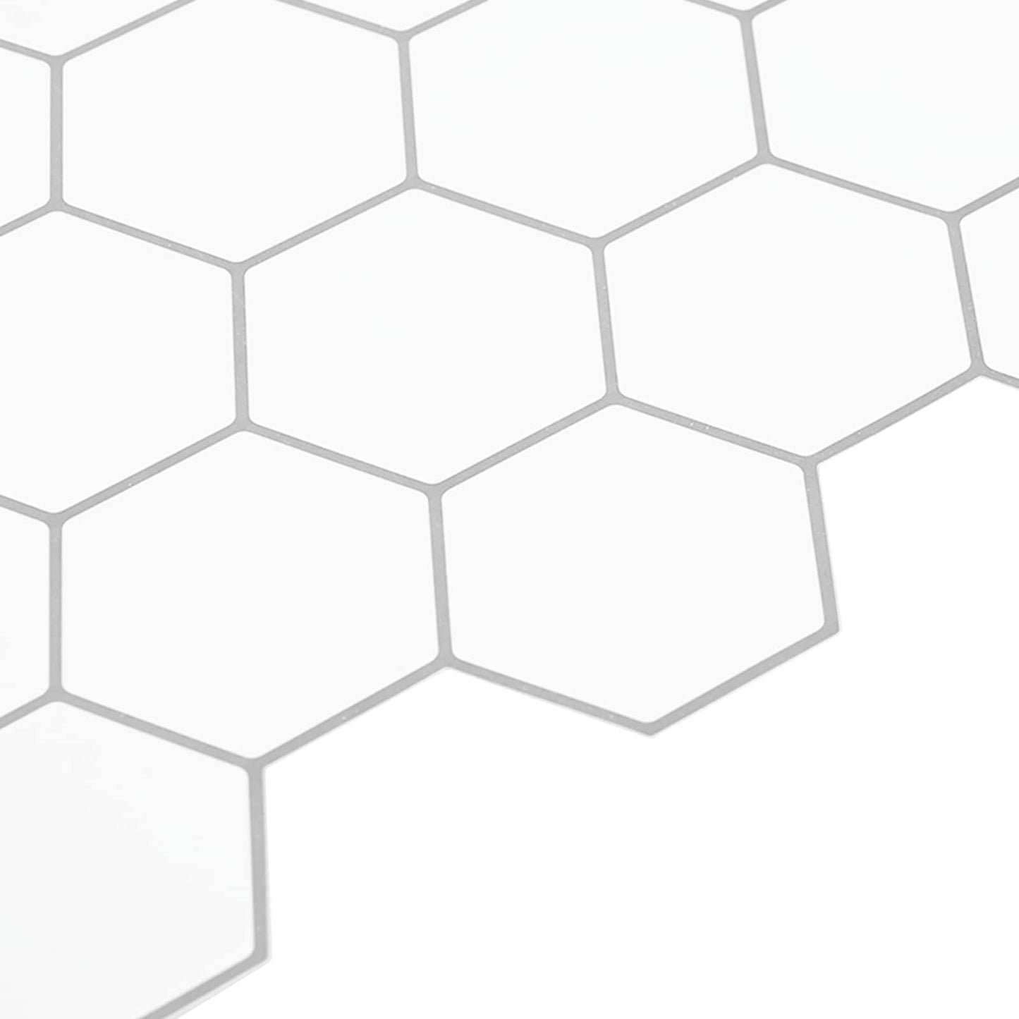 Hexagon Tile 50 pcs White Grey 30 x 30 cm Polyurethane and PET