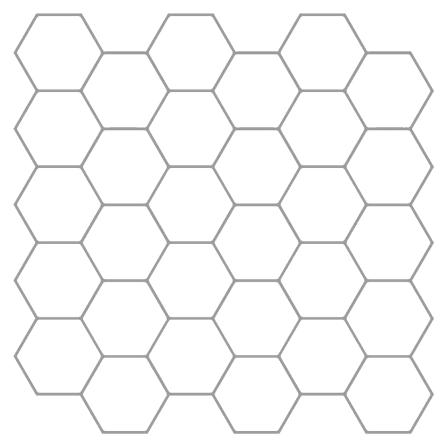 Hexagon Tile 50 pcs White Grey 30 x 30 cm Polyurethane and PET