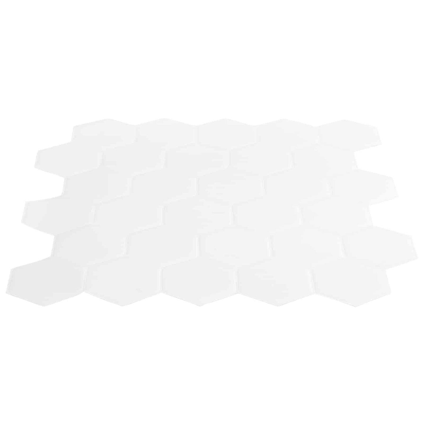 Hexagon Tile 50 pcs White 30 x 30 cm Polyurethane and PET