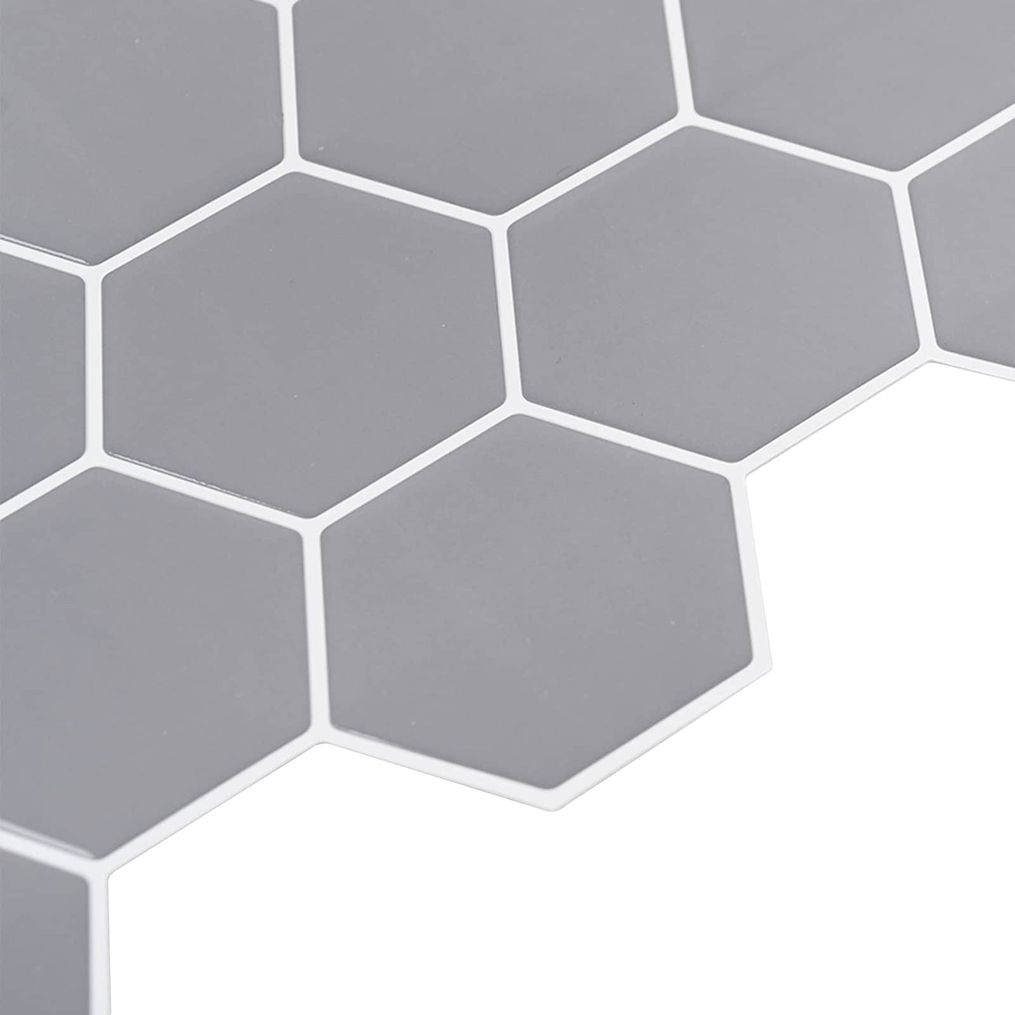 Hexagon Tile 10 pcs Grey 30 x 30 cm Polyurethane and PET