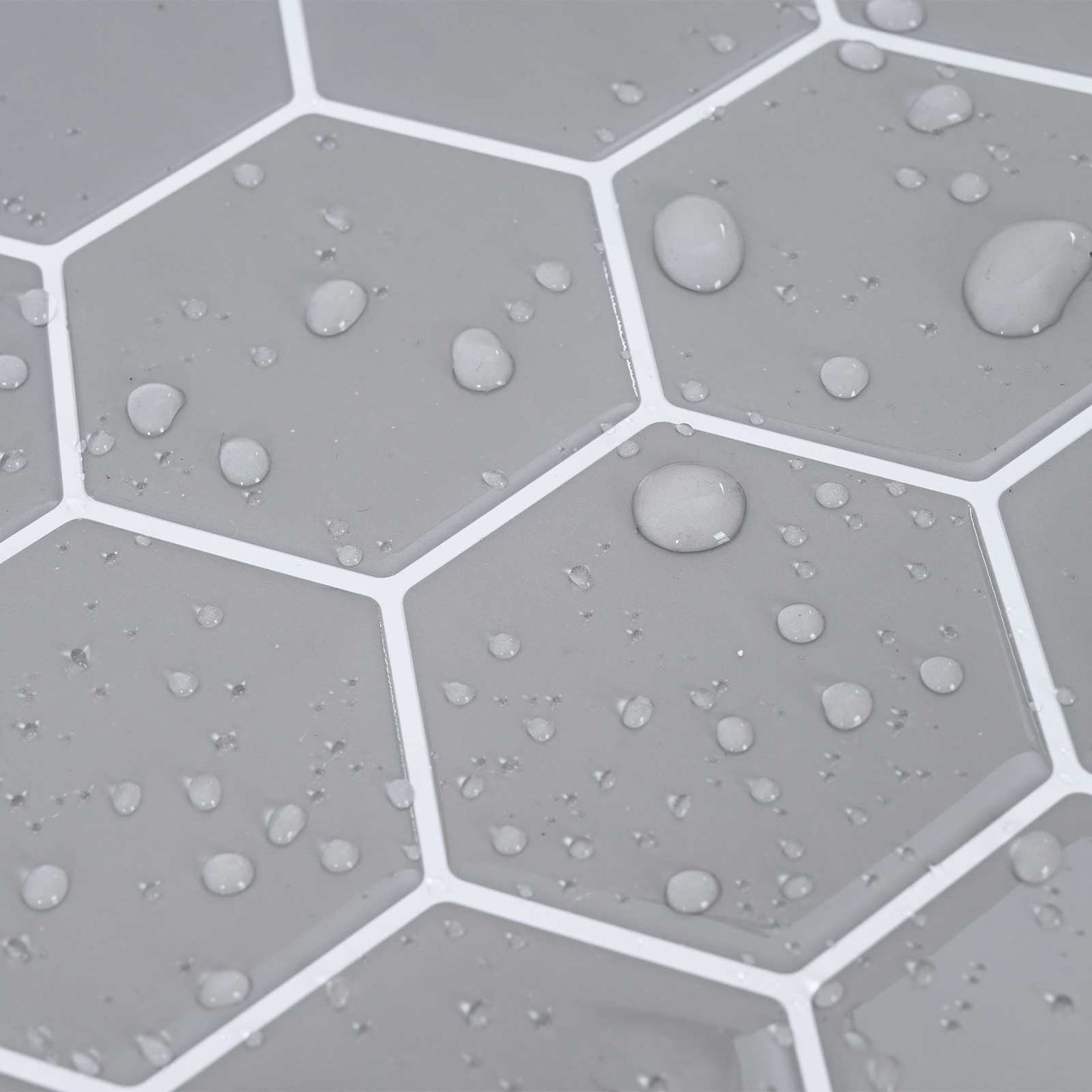 Hexagon Tile 10 pcs Grey 30 x 30 cm Polyurethane and PET