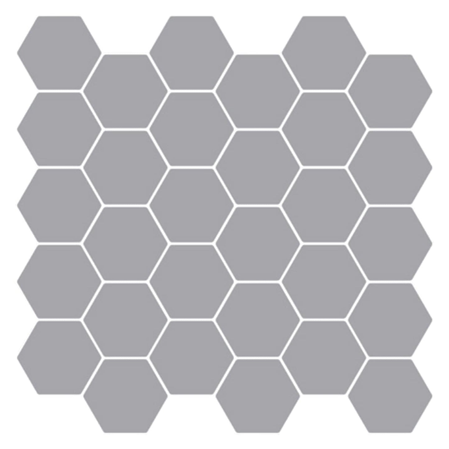 Hexagon Tile 10 pcs Grey 30 x 30 cm Polyurethane and PET