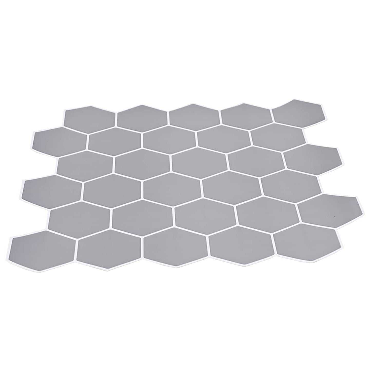 Hexagon Tile 50 pcs Grey 30 x 30 cm Polyurethane and PET