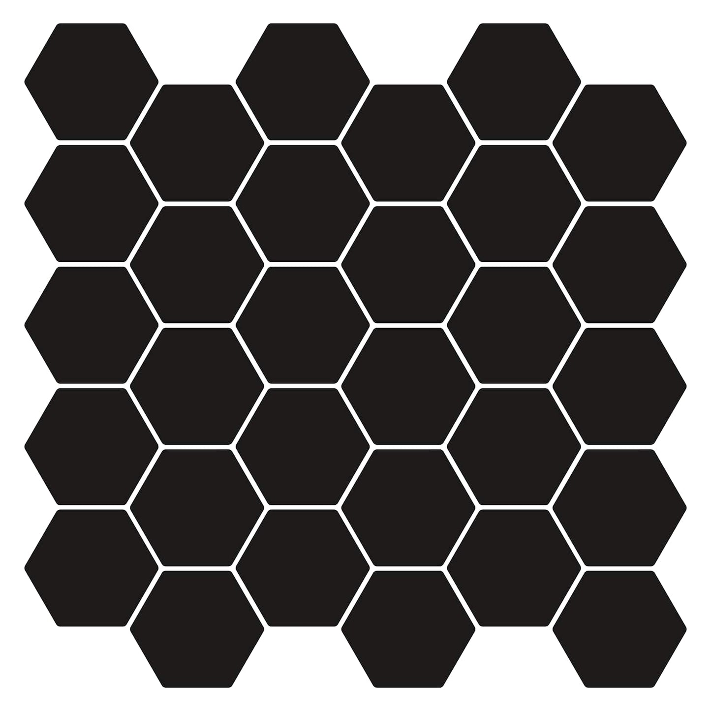 Hexagon Tile 50 pcs Black 30 x 30 cm Polyurethane and PET