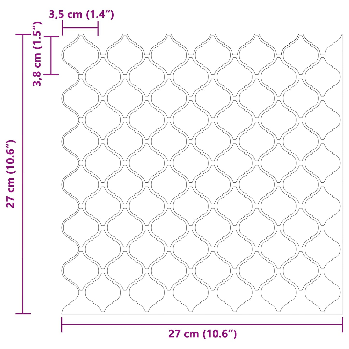 Lanturn Tile 10 pcs White 27 x 27 cm Polyurethane and PET