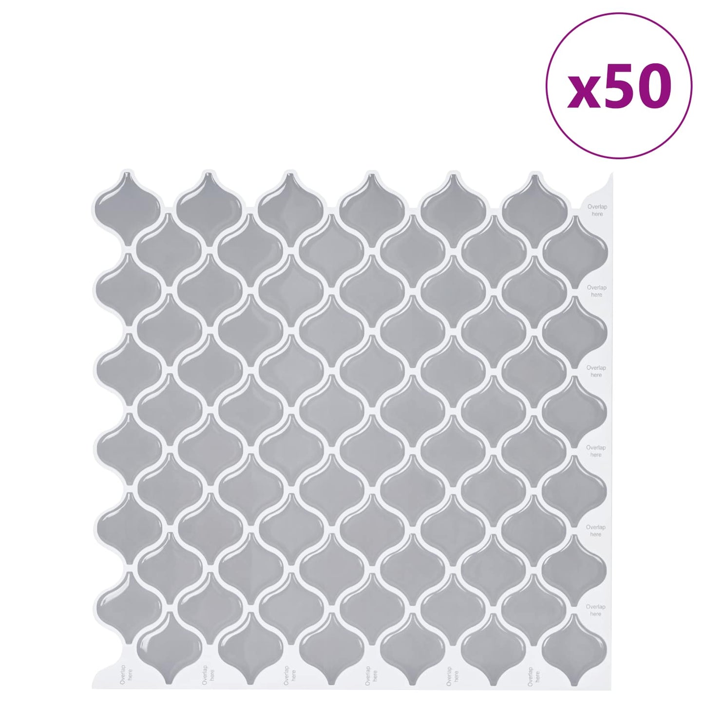 Lanturn Tile 50 pcs Grey 27 x 27 cm Polyurethane and PET