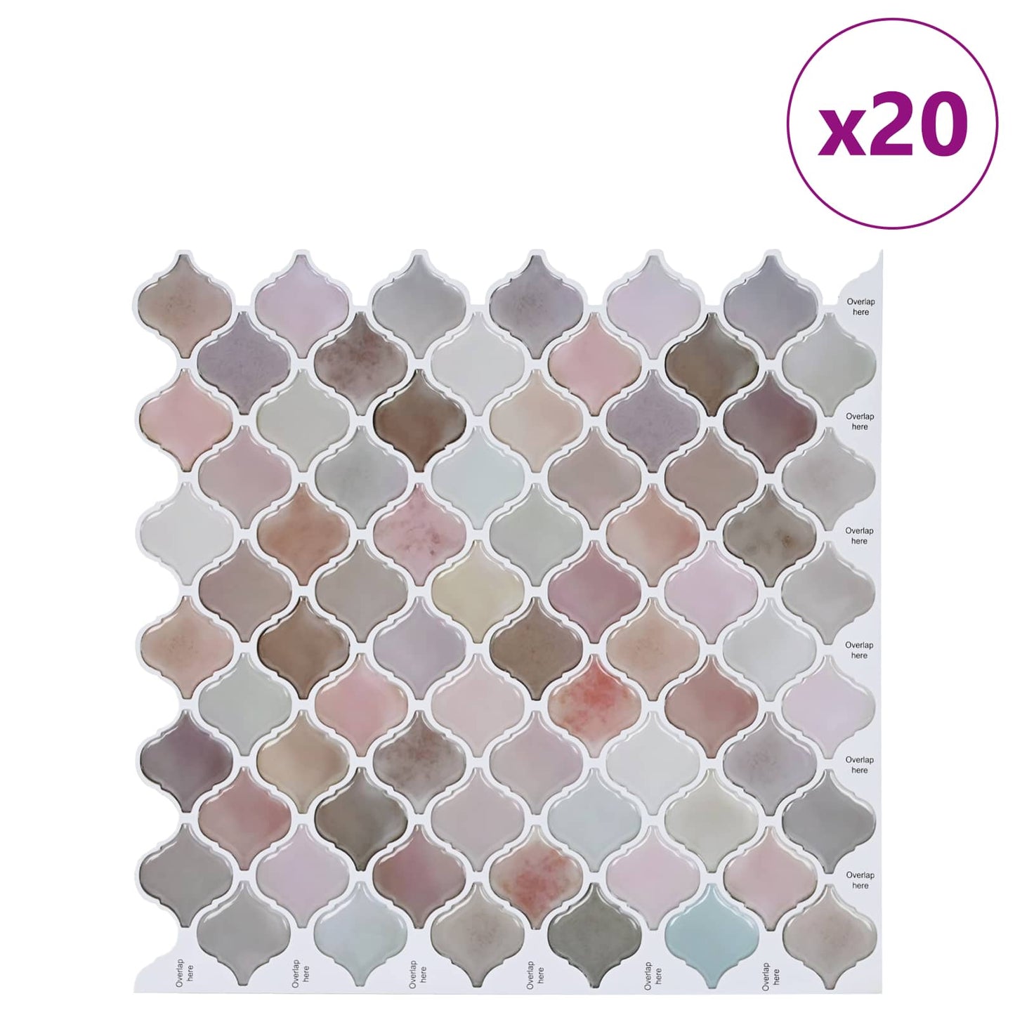 Lanturn Tile 20 pcs Beige 27 x 27 cm Polyurethane and PET