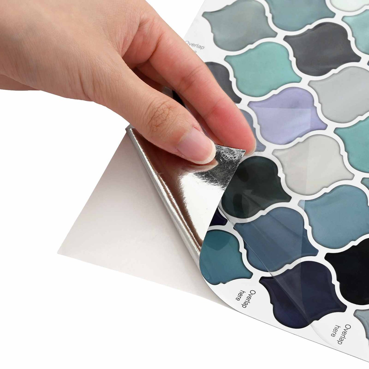Lanturn Tile 10 pcs Blue Green 27 x 27 cm Polyurethane and PET