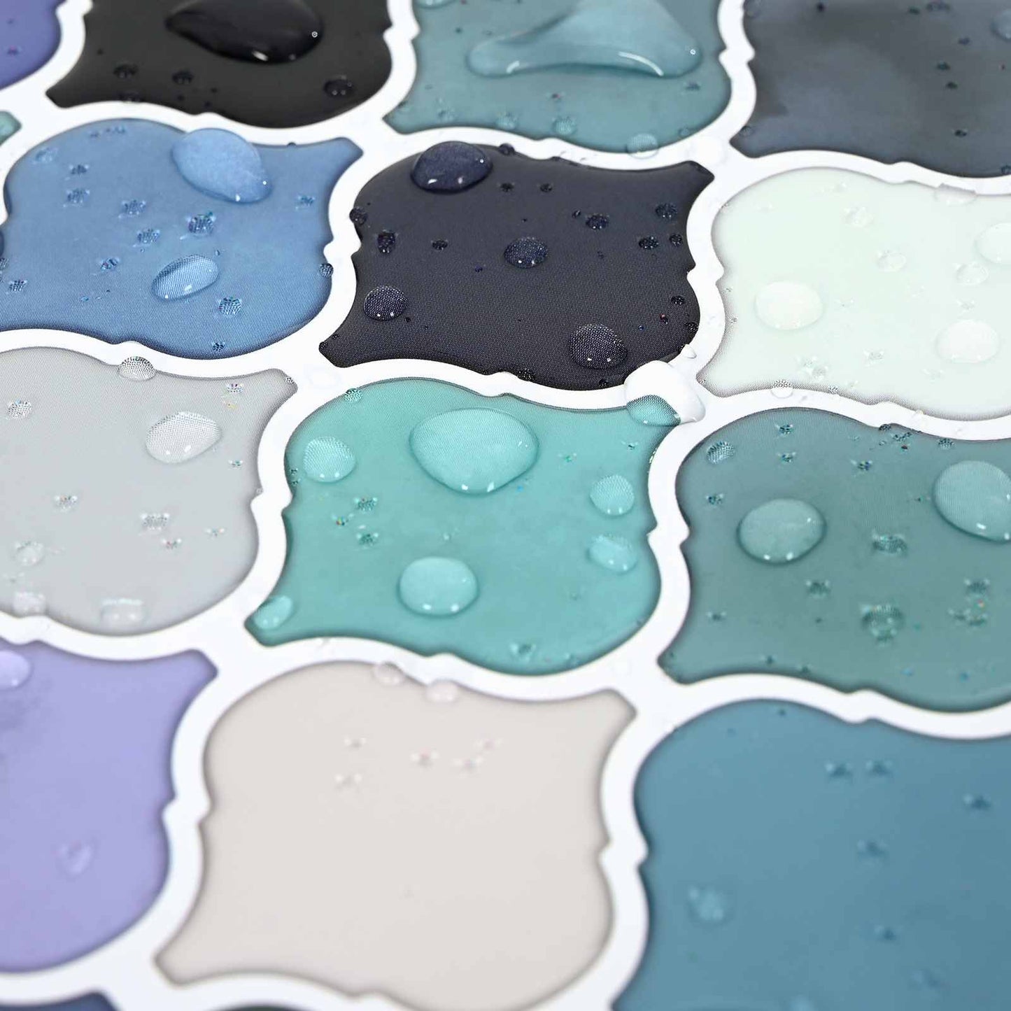 Lanturn Tile 10 pcs Blue Green 27 x 27 cm Polyurethane and PET