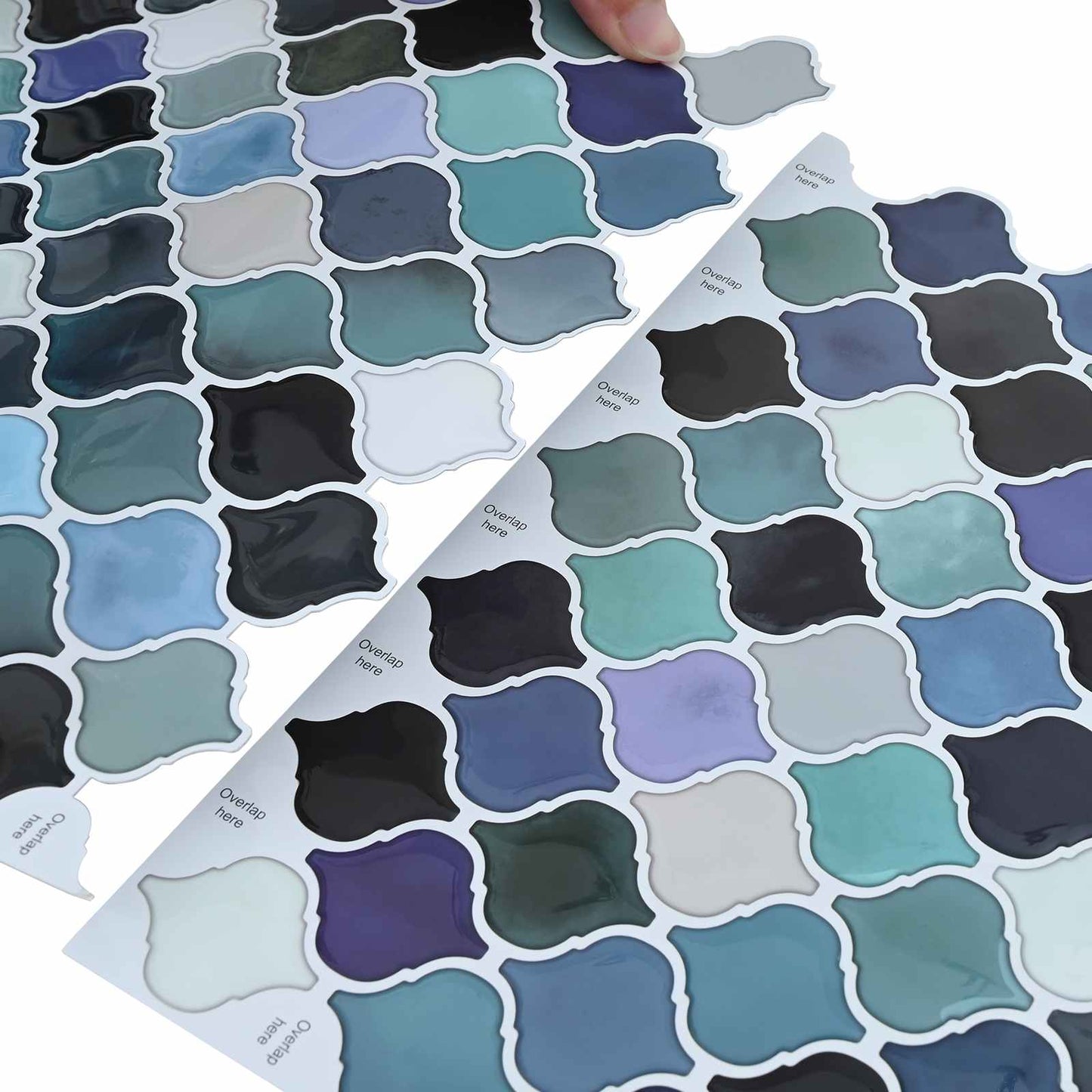 Lanturn Tile 50 pcs Blue Green 27 x 27 cm Polyurethane and PET