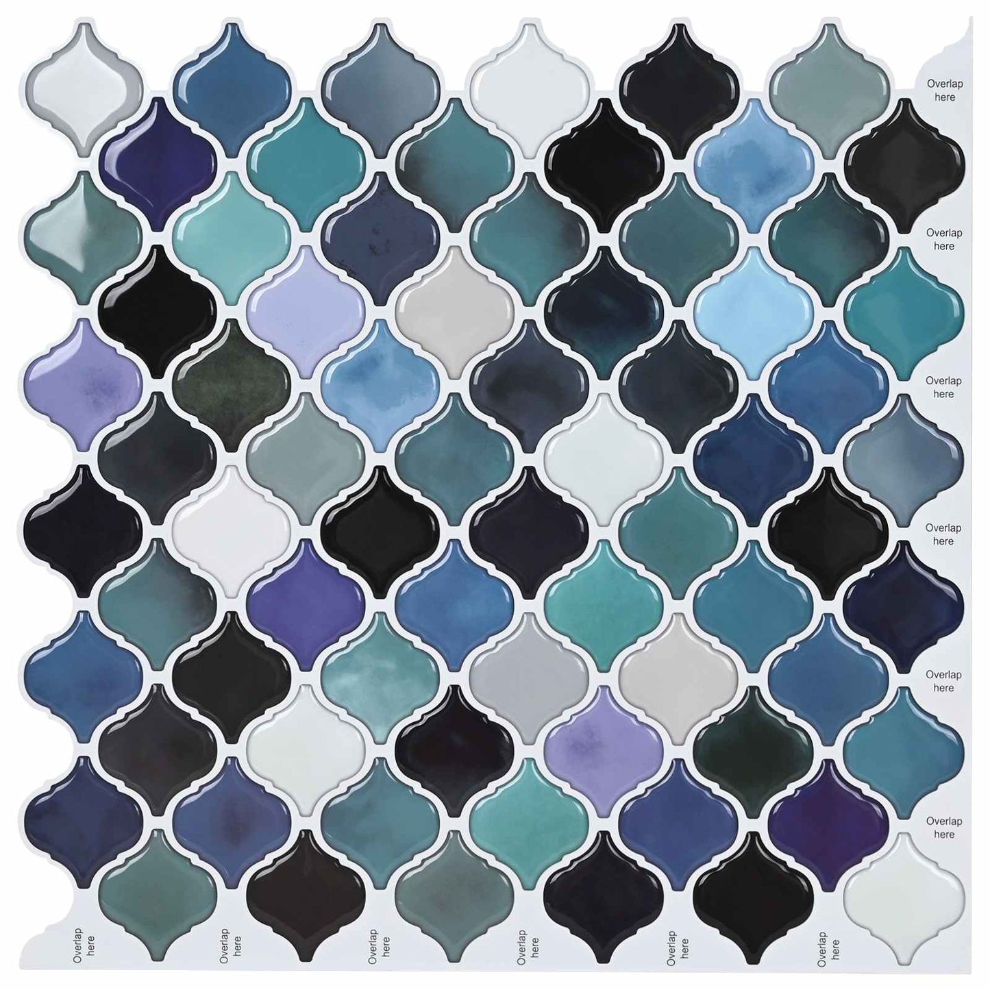 Lanturn Tile 50 pcs Blue Green 27 x 27 cm Polyurethane and PET